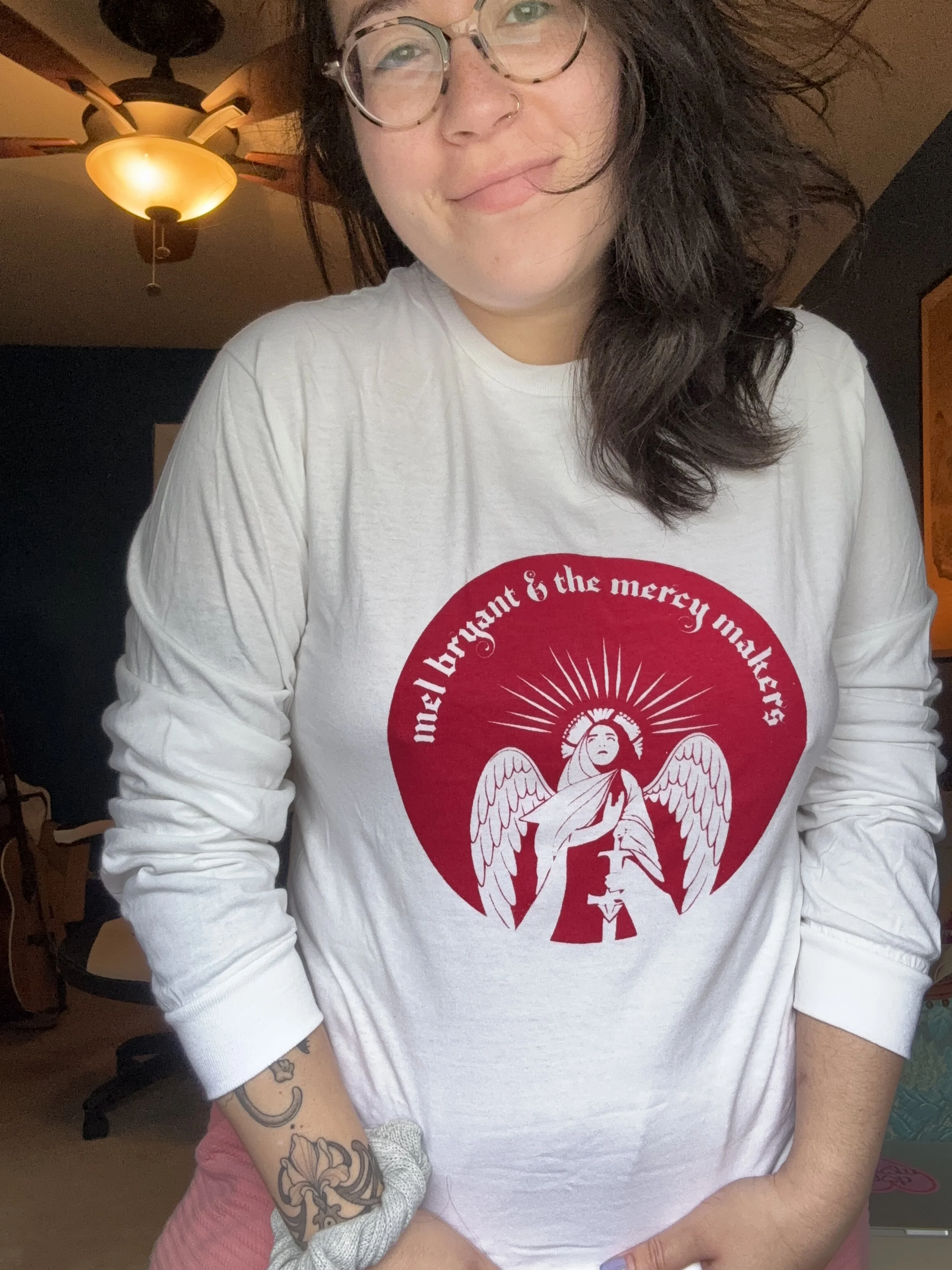 GUARDIAN ANGEL 2024 WHITE LONG SLEEVE RED PRINT