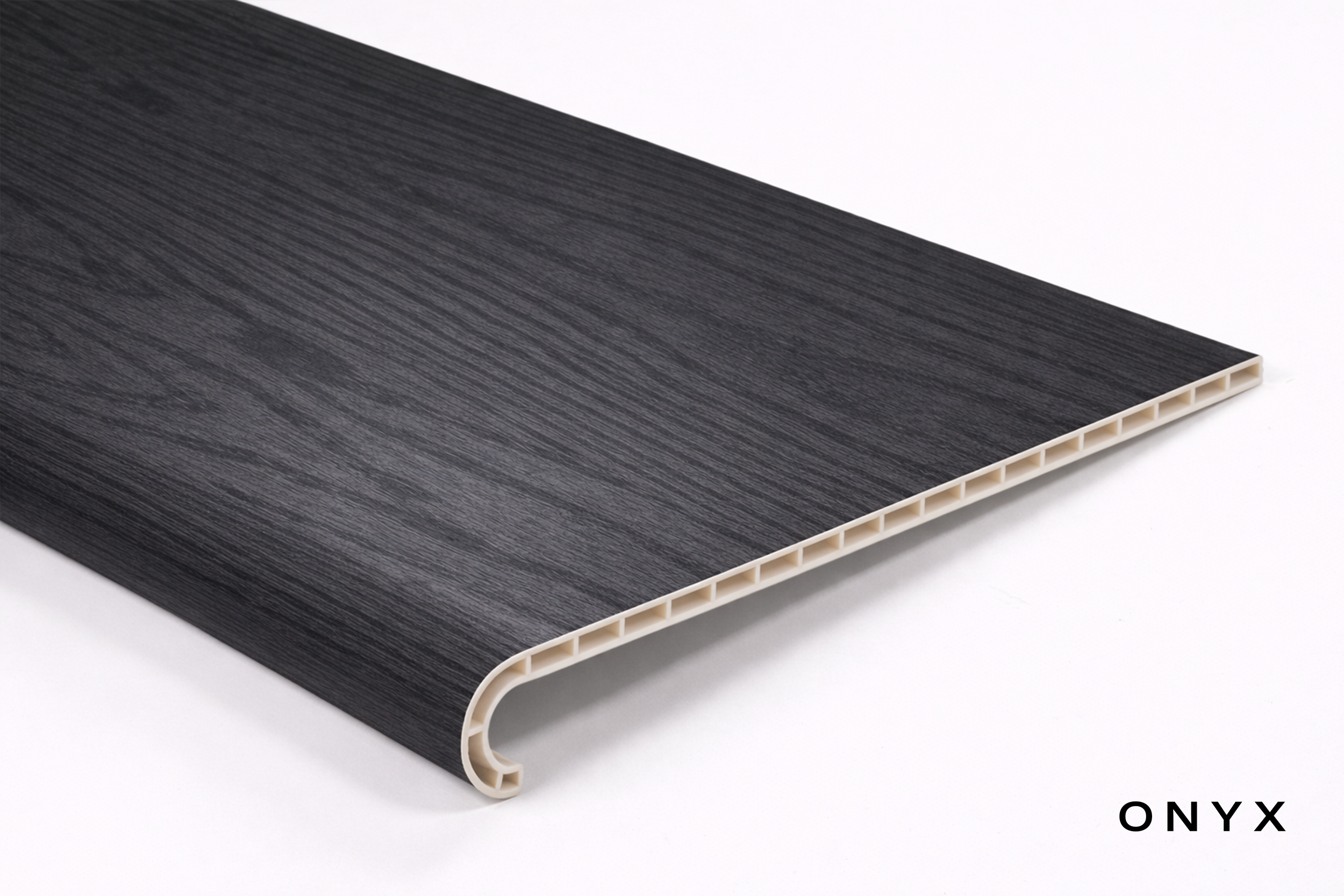Onyx - A rich, deep charcoal with a subtle woodgrain texture for a bold, modern look adding contrast and sophistication.