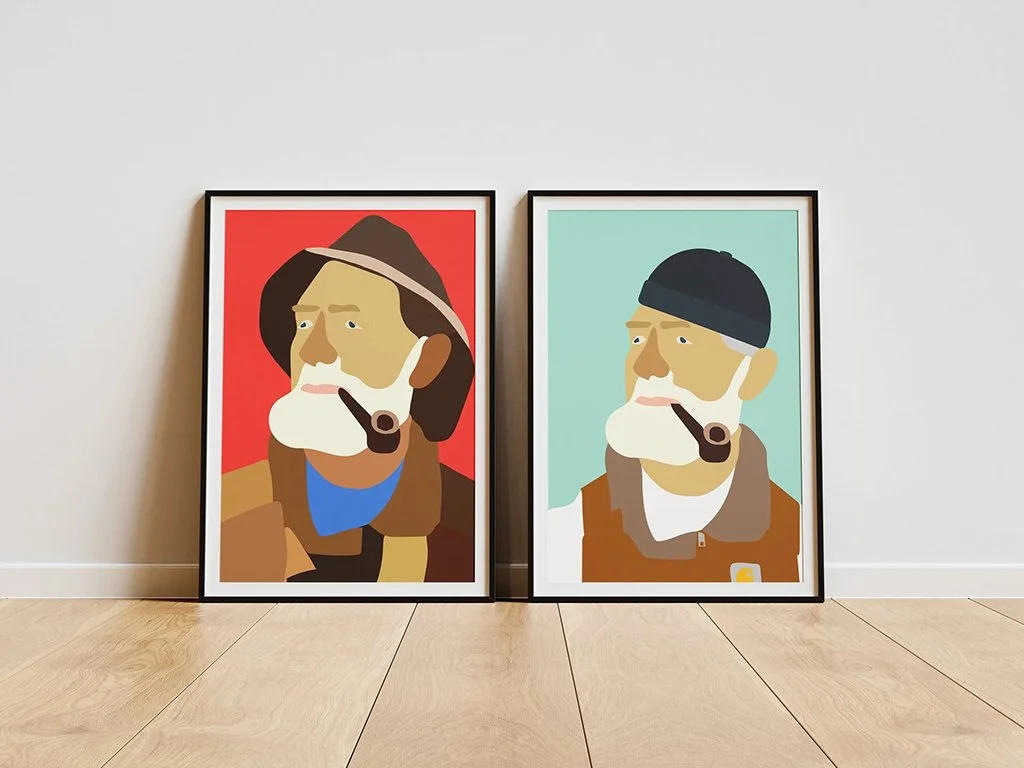 Fiskargubben då och nu. En hyllning till både en klassisk tavla och Göteborg.