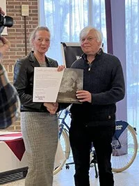 Certificaat van verdienste voor Jo Meessen