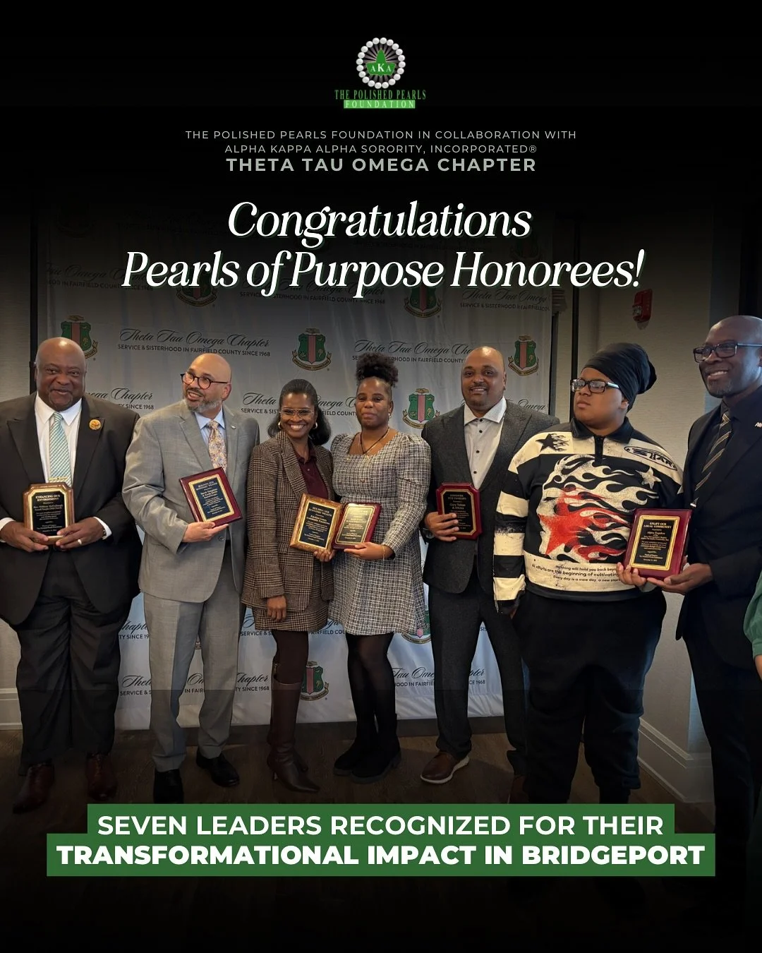 Representation Matters. Recognition Matters. 💚 Congratulations to our incredible honorees: Greater Bridgeport NAACP &amp; Bobbi Brown, Alpha Esquires Program led by Zeta Phi Lambda Chapter of Alpha Phi Alpha Fraternity, Inc., Gary Nelson &amp; SWAG 