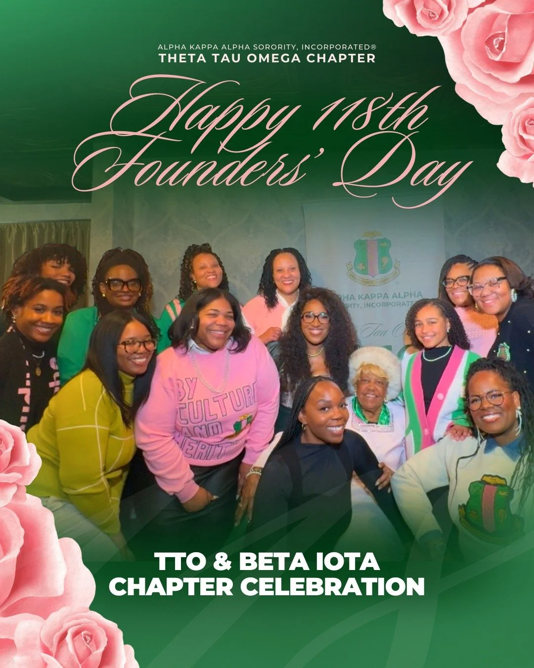 Founders&rsquo; Day at the Founders House 💗💚 What a beautiful celebration of legacy, sisterhood, and service! Theta Tau Omega Chapter and Beta Iota Chapters came together to honor our dear Founders and the extraordinary foundation they laid 118 yea