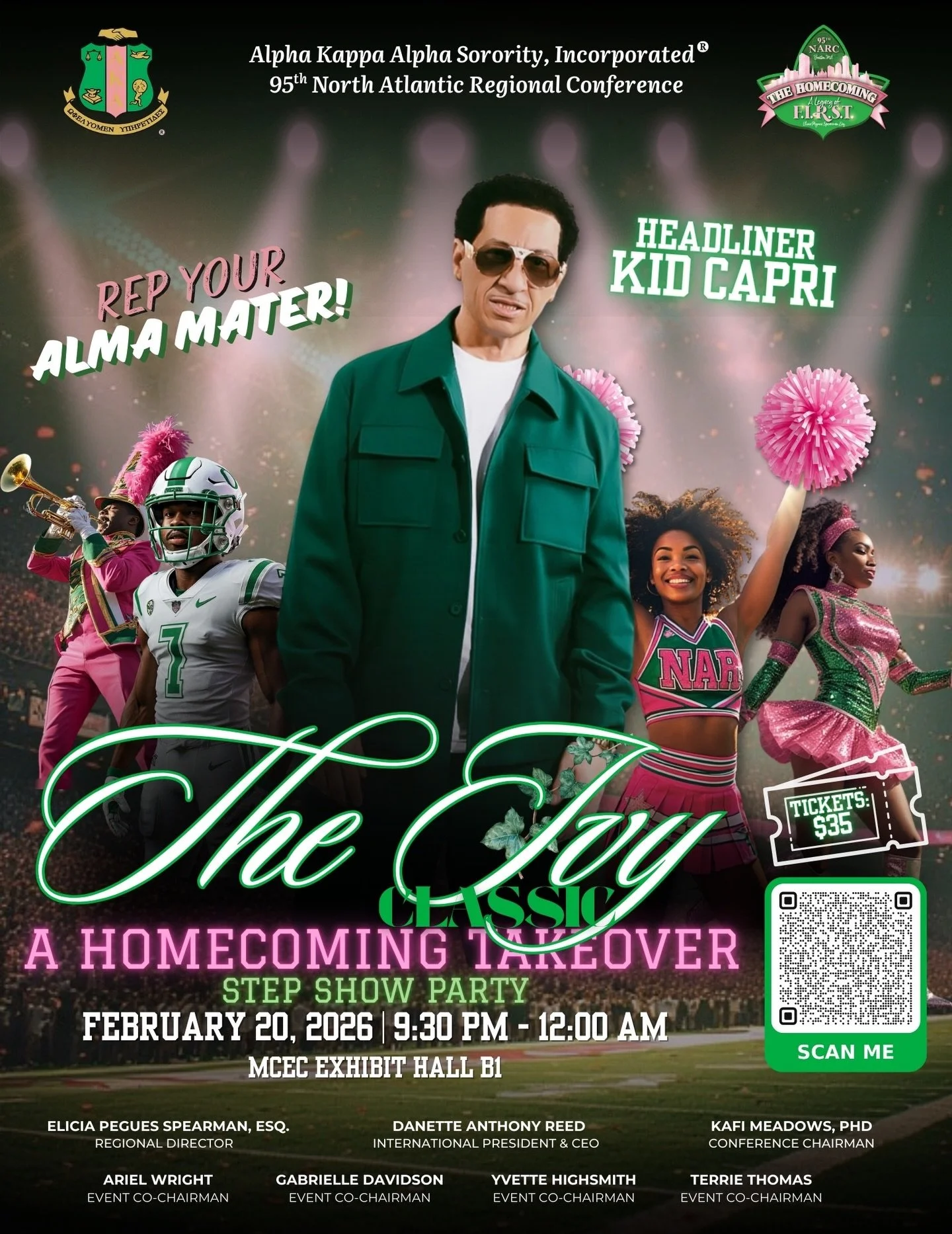 YOU ready to party? Join the phenomenal ladies of North Atlantic Region, our Divine Nine family, and the legendary Kid Capri for an UNFORGETTABLE night!

IVY CLASSIC: A HOMECOMING TAKEOVER 🔥
Watch the dopest step show, rep your Alma Mater LOUD AND P