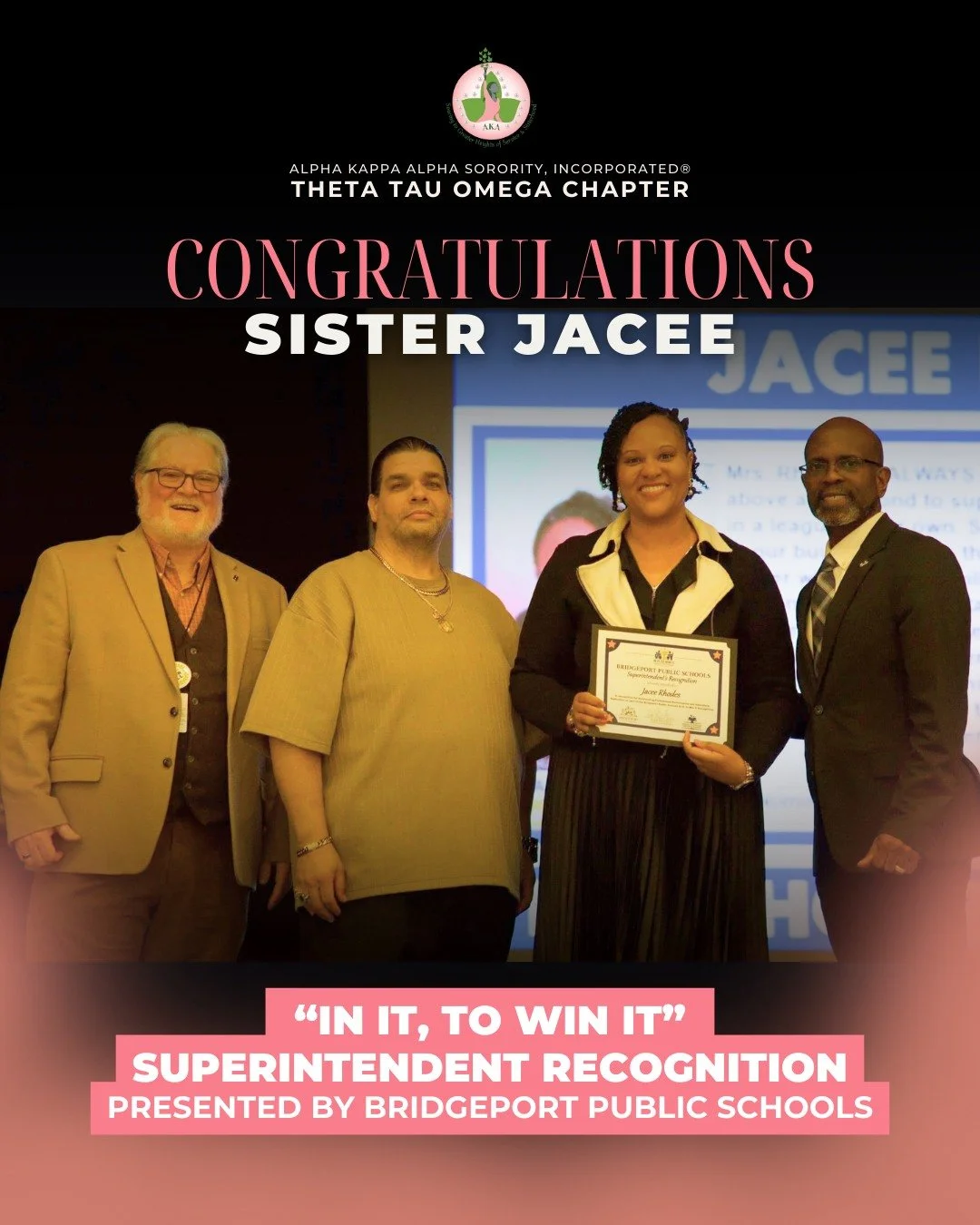 IN A LEAGUE OF HER OWN 🏆💗
We are bursting with pride as we celebrate Sister Jacee for receiving the "In It, To Win It" Superintendent's Recognition Award from Bridgeport Public Schools!

Sister Jacee, a Literacy Enhancement Teacher at Hig