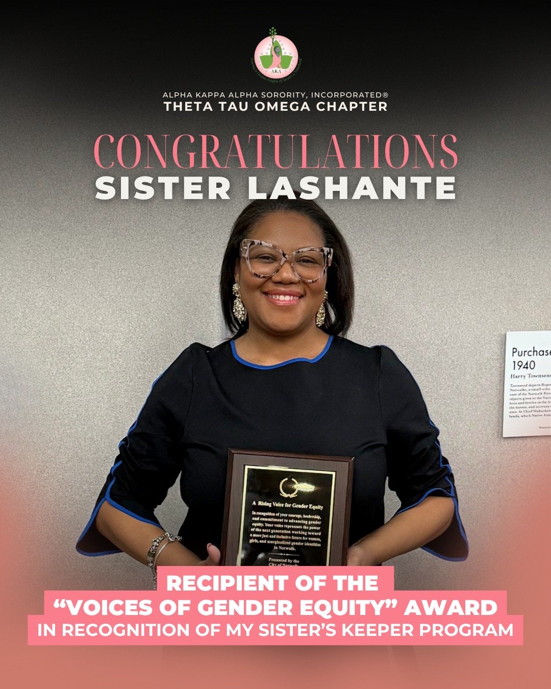 Sister LaShante was honored this Women&rsquo;s History Month with the Voices of Gender Equity Award, presented by the City of Norwalk Commission on Gender Equity at the Elevate and Lead event &mdash; Norwalk Public Schools' inaugural Women's History 