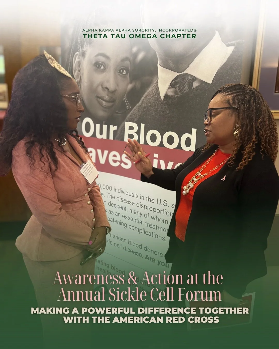 Where Purpose Meets Passion 💪🏾 The Theta Tau Omega Chapter of Alpha Kappa Alpha Sorority, Incorporated, was proudly represented at the American Red Cross Annual Sickle Cell Forum this May &mdash; a powerful gathering dedicated to raising awareness,