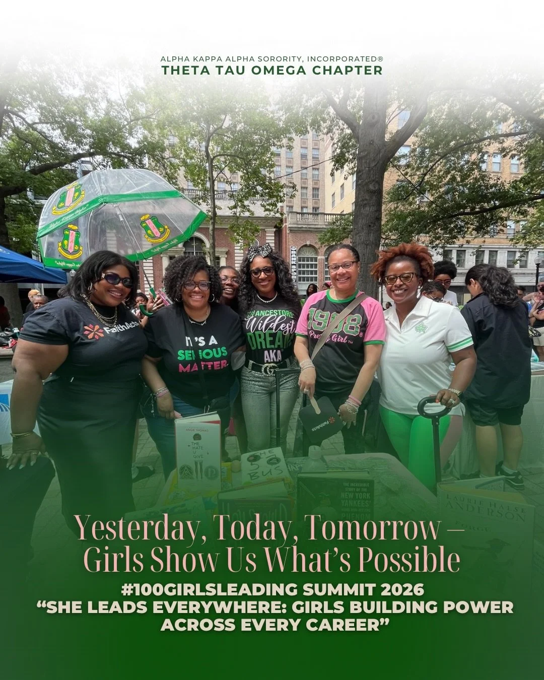 Empowering girls. Inspiring leaders. Building futures. 🩷 

The sisters of Alpha Kappa Alpha Sorority, Inc.&reg; Theta Tau Omega Chapter were proud to support another incredible year of @100girlsleading  and its powerful theme, &ldquo;She Leads Every