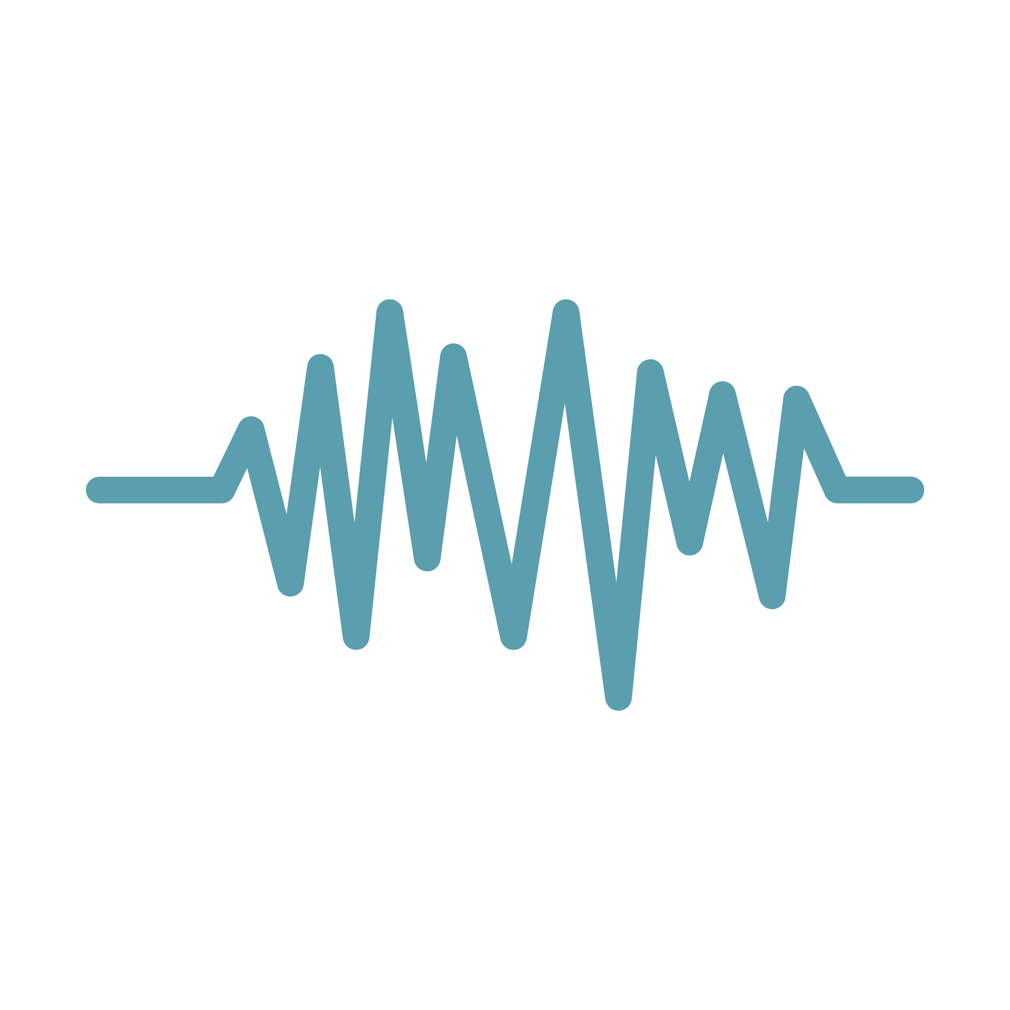 A blue waveform or sound wave pattern on a black background.