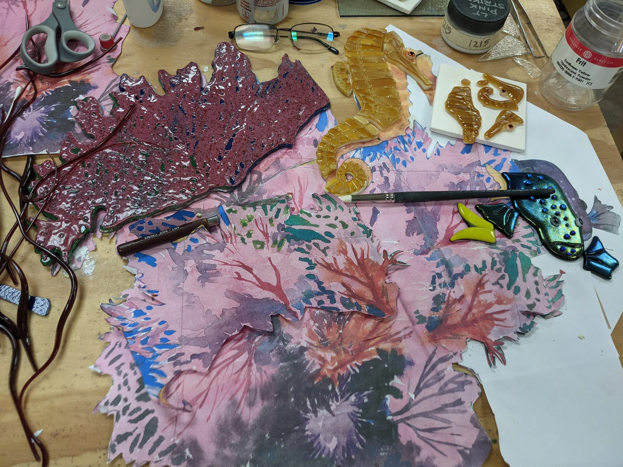 Dianne Sonnenberg printed out exact sized images for the artists to work from.