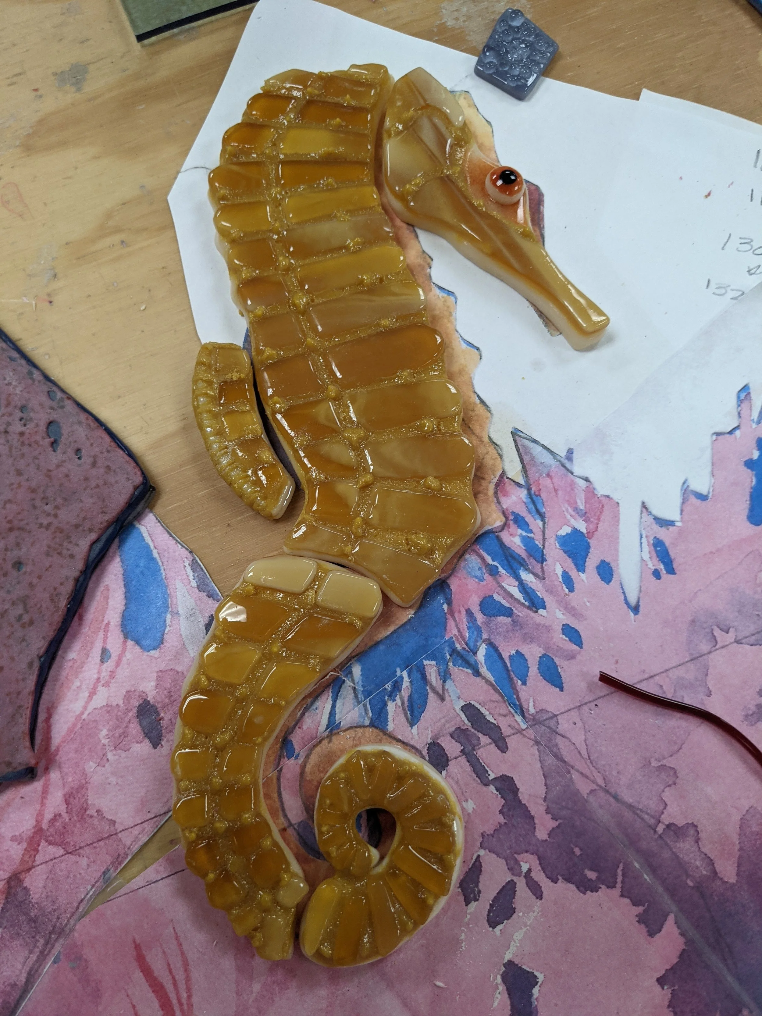 Sheldon the sea horse all put together.