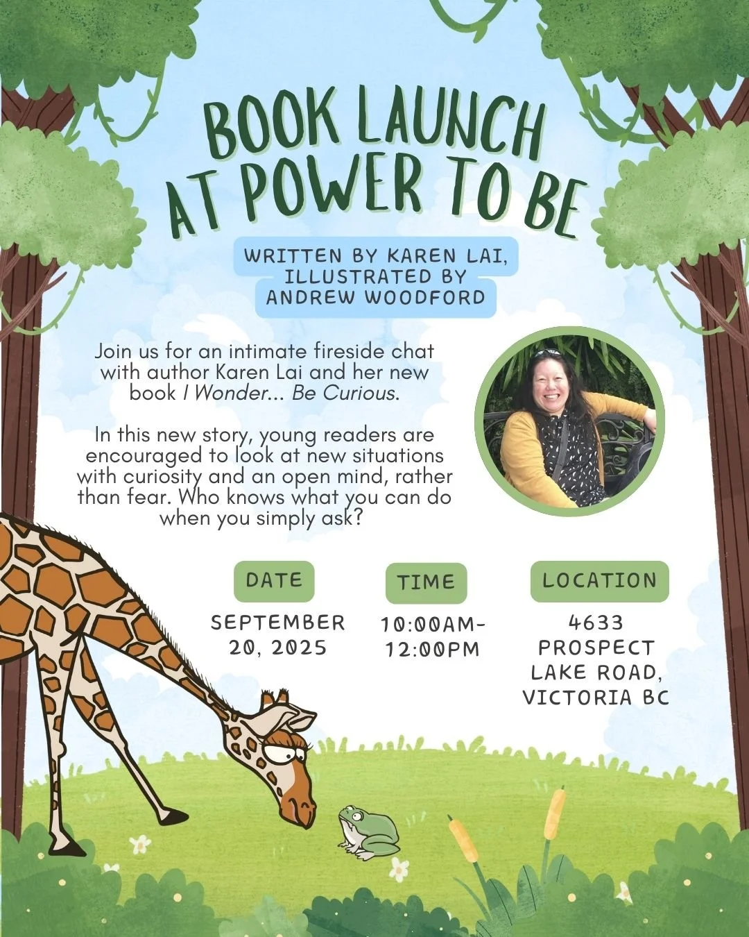 📖🌲 We are excited to announce we are hosting a book launch for the new children&rsquo;s book &ldquo;I Wonder&hellip; Be Curious&rdquo; written by Karen Lai and illustrated by Andrew Woodford!
 
This book is near and dear to our hearts, as Karen Lai