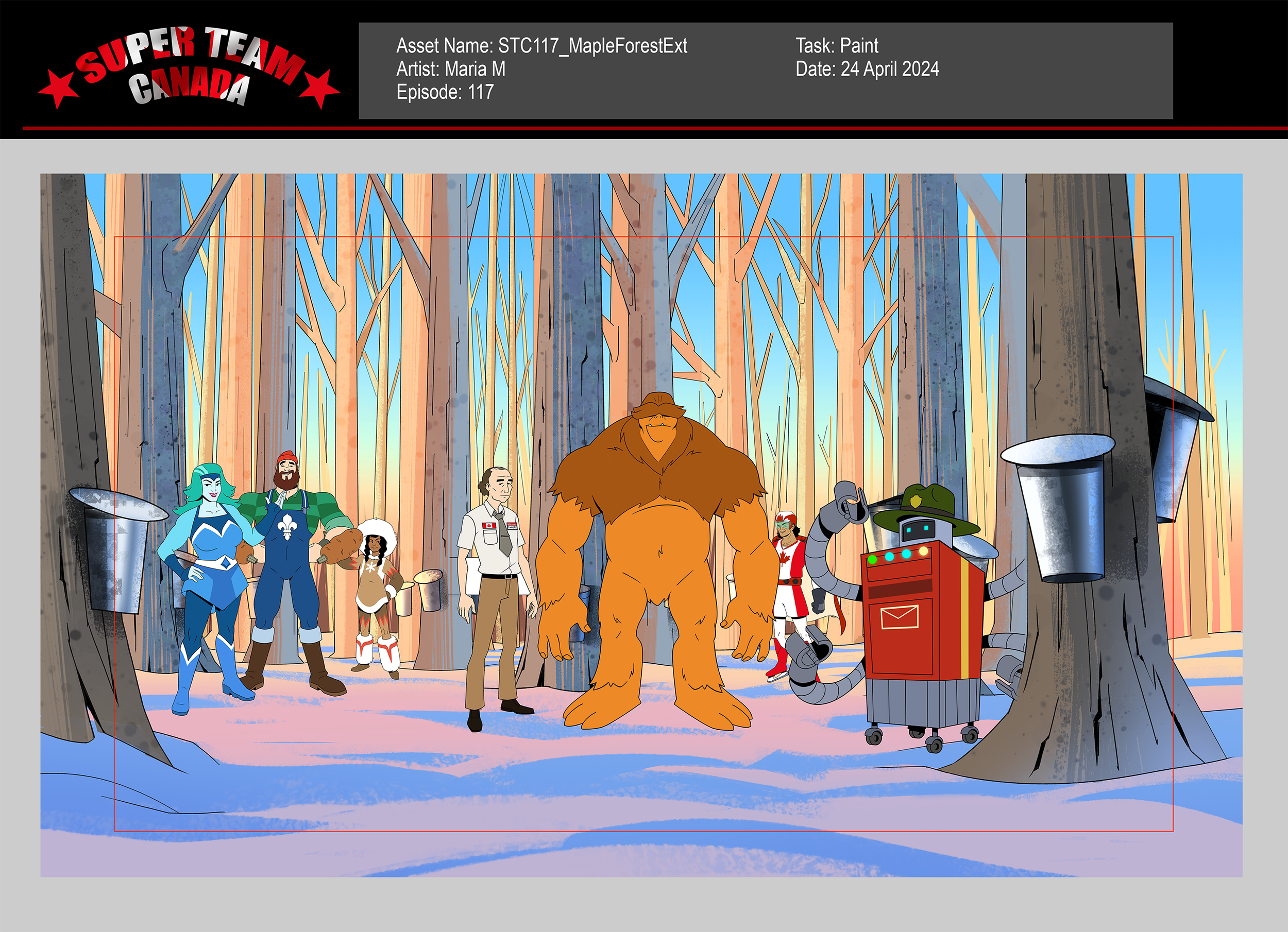 Did rough concept, line, and paint