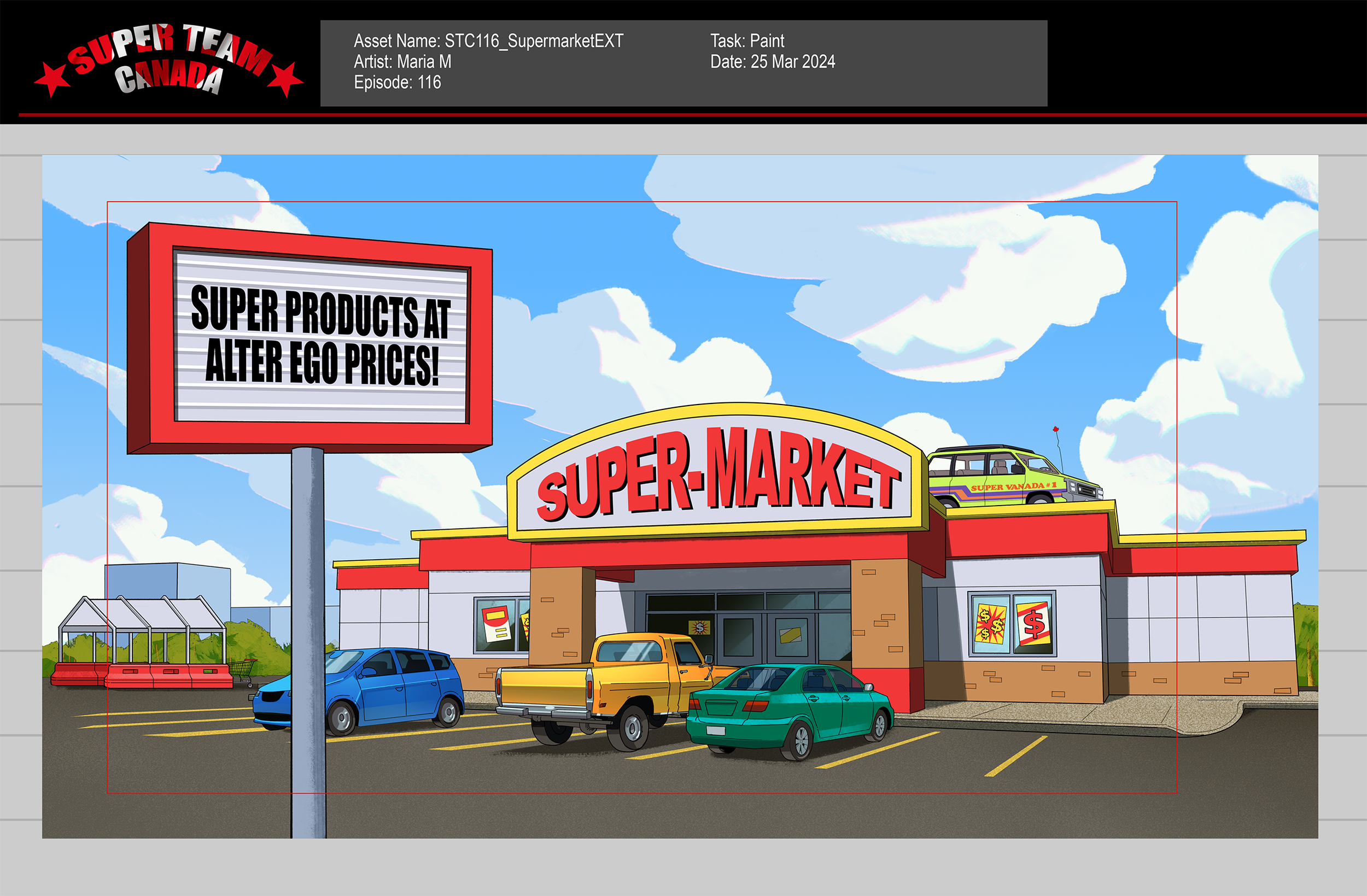 Did rough concept, line, and paint (some cars were reuse)