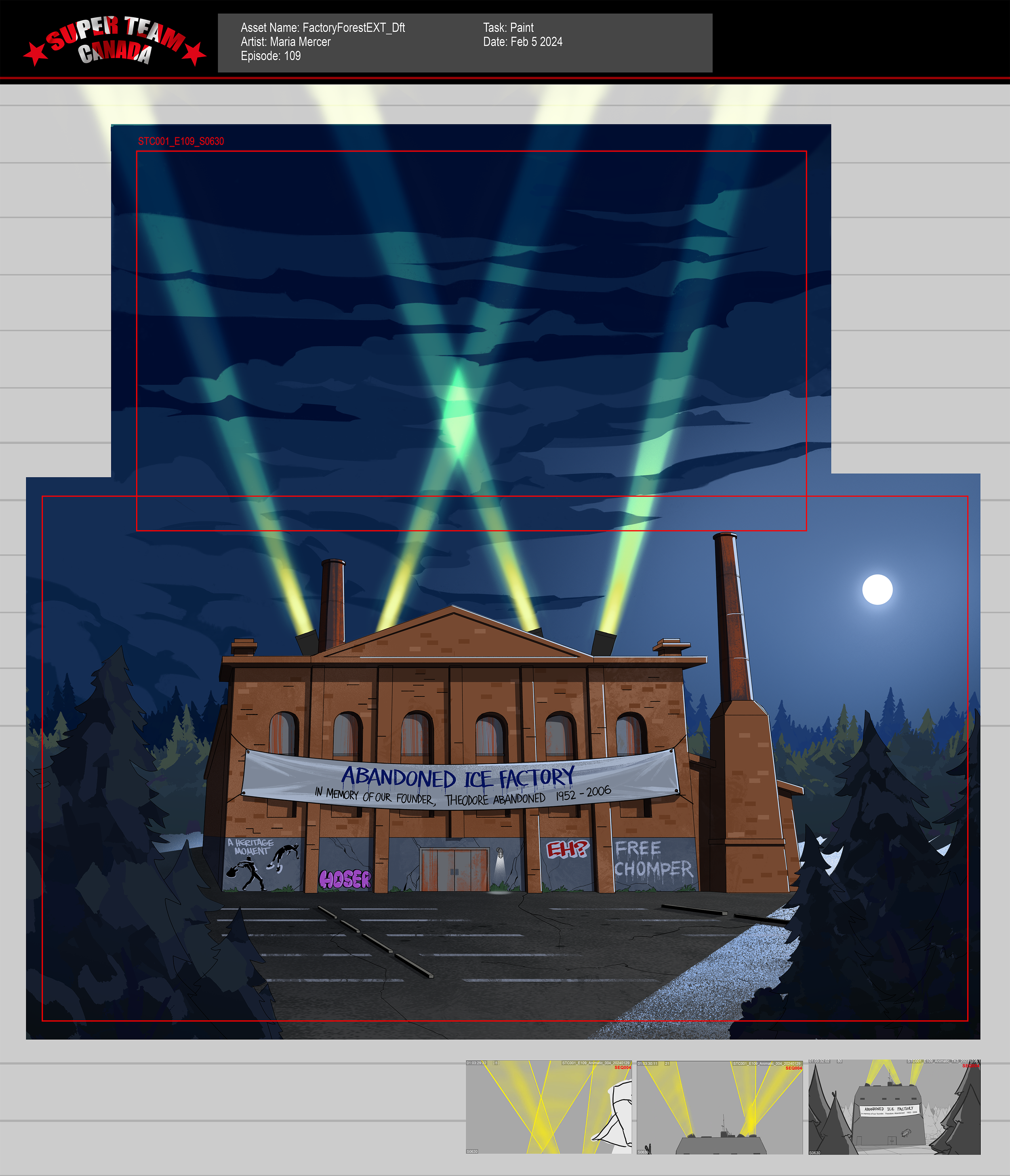 Did rough concept, line, and paint