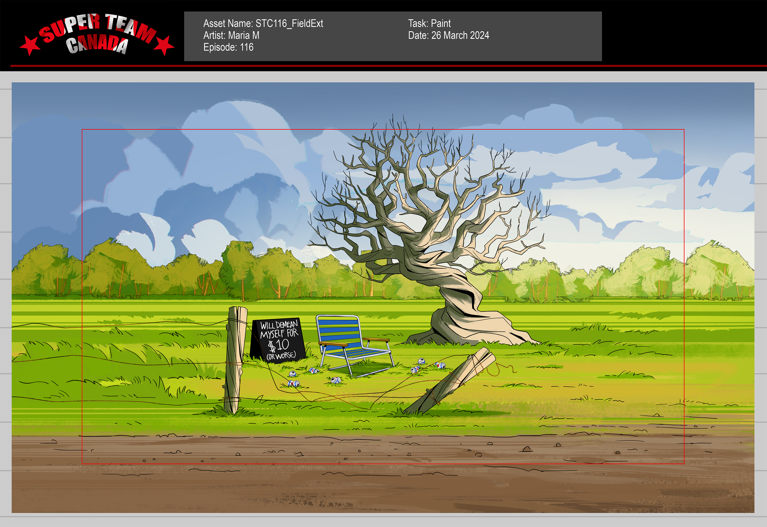 Did rough concept, line, and paint 