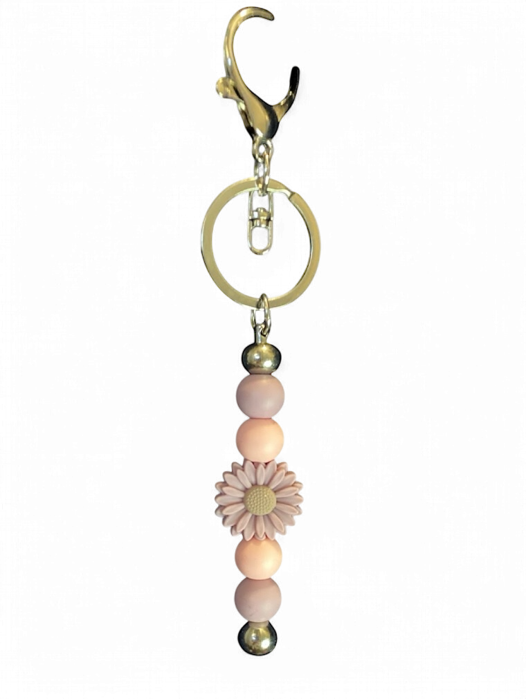 Beige Sunflower Keychain