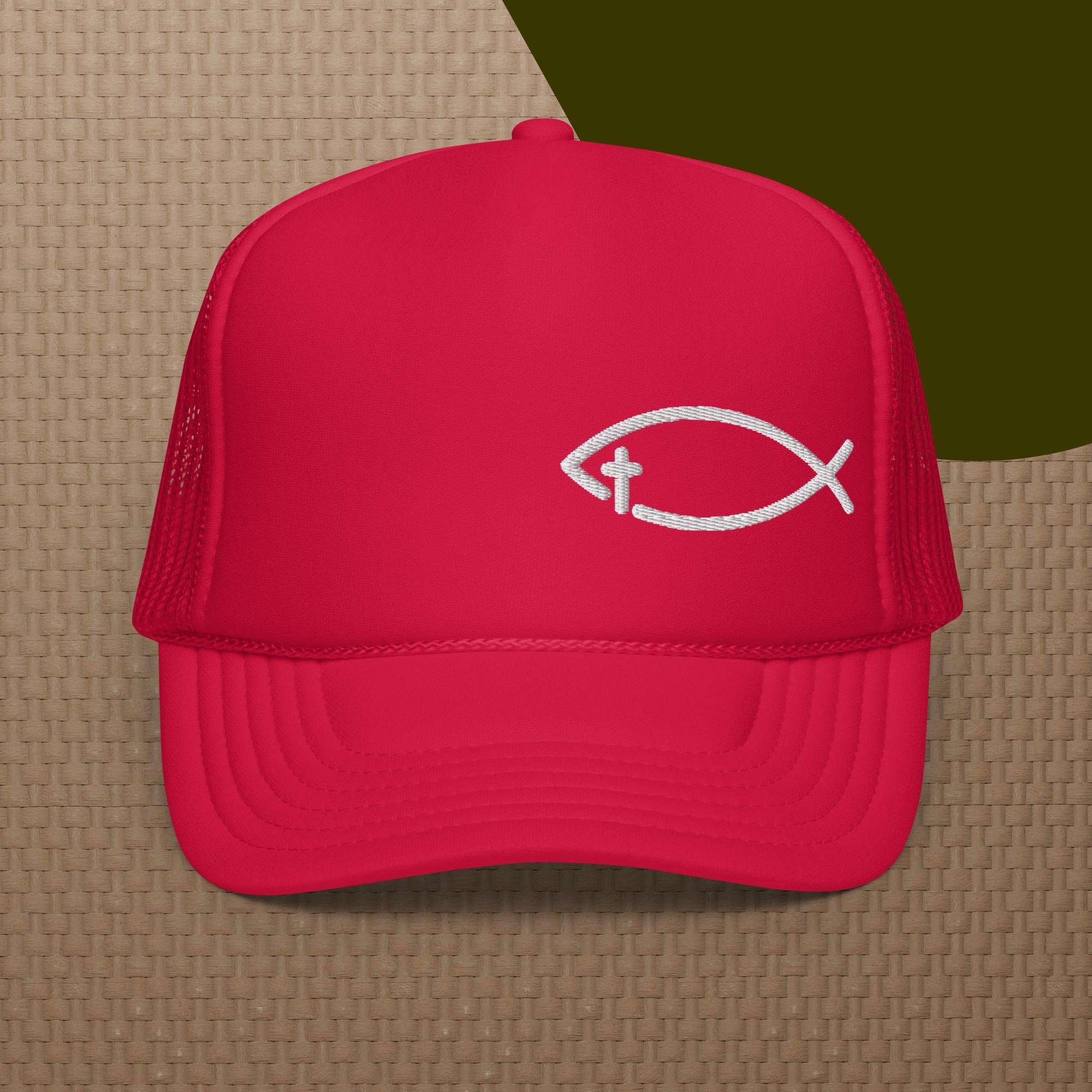 Embroidered Jesus Fish Hat (Mens)