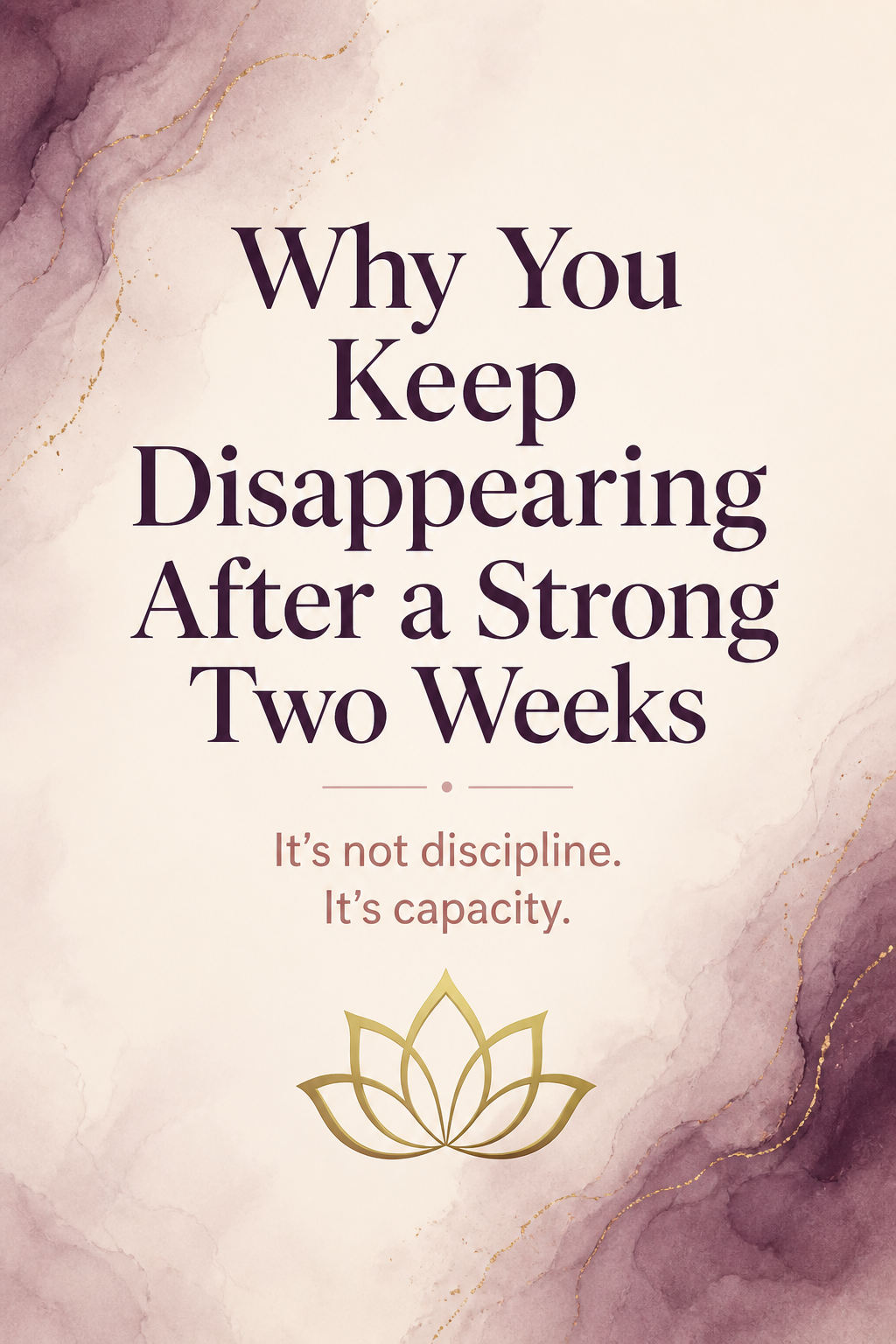 Vertical blog header for why entrepreneurs keep disappearing after strong two weeks in their business.