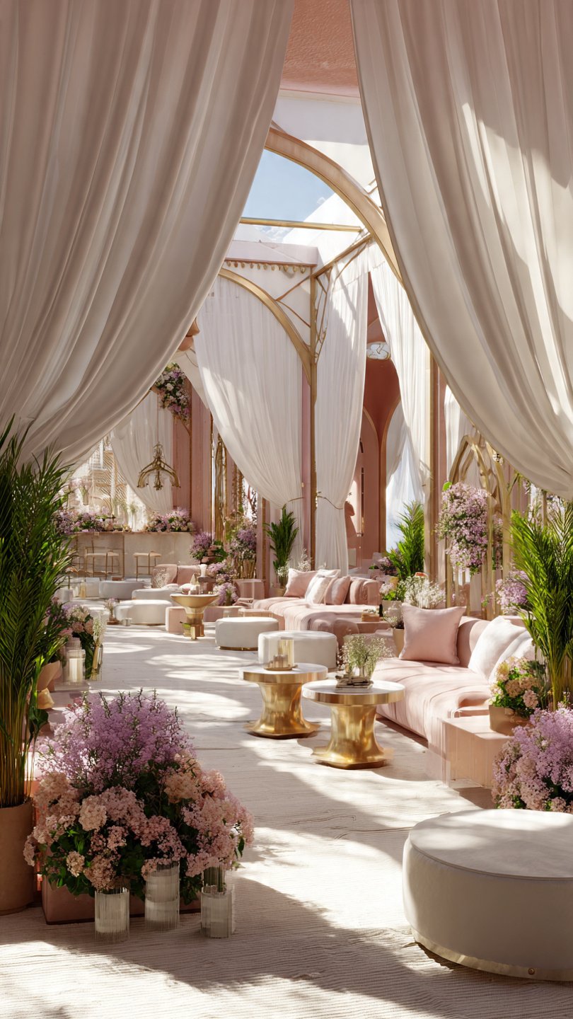 Elegant wellness courtyard symbolizing the Inner Bloom women-only community built for connection, support, emotional safety, and shared growth.