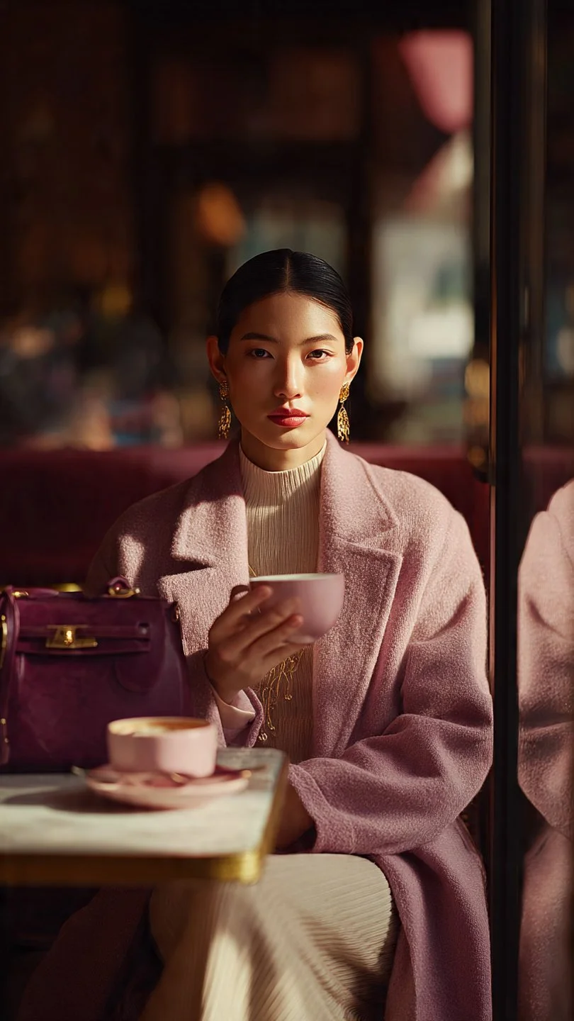 Asian woman in cafe representing overgiving and feeling depleted.