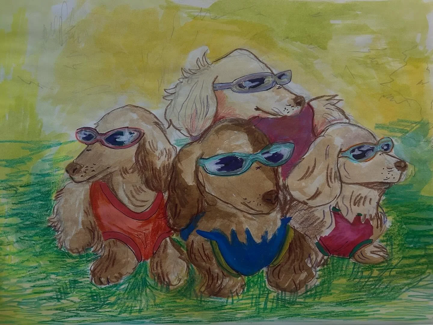 a springtime kinda mood: in the grass, unmoisturized, sniffing shit, no thoughts, barking 
.
.
.
.
.
#watercolor #colorpencil #mixedmedia #nycartist