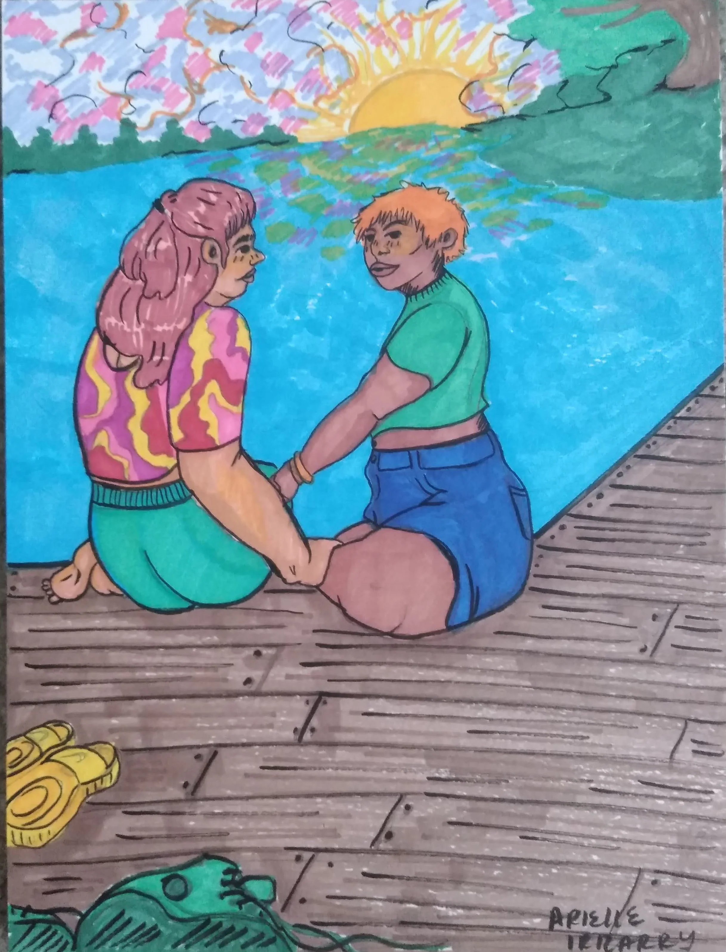 "Summer" (2020). Pen and marker on paper. 