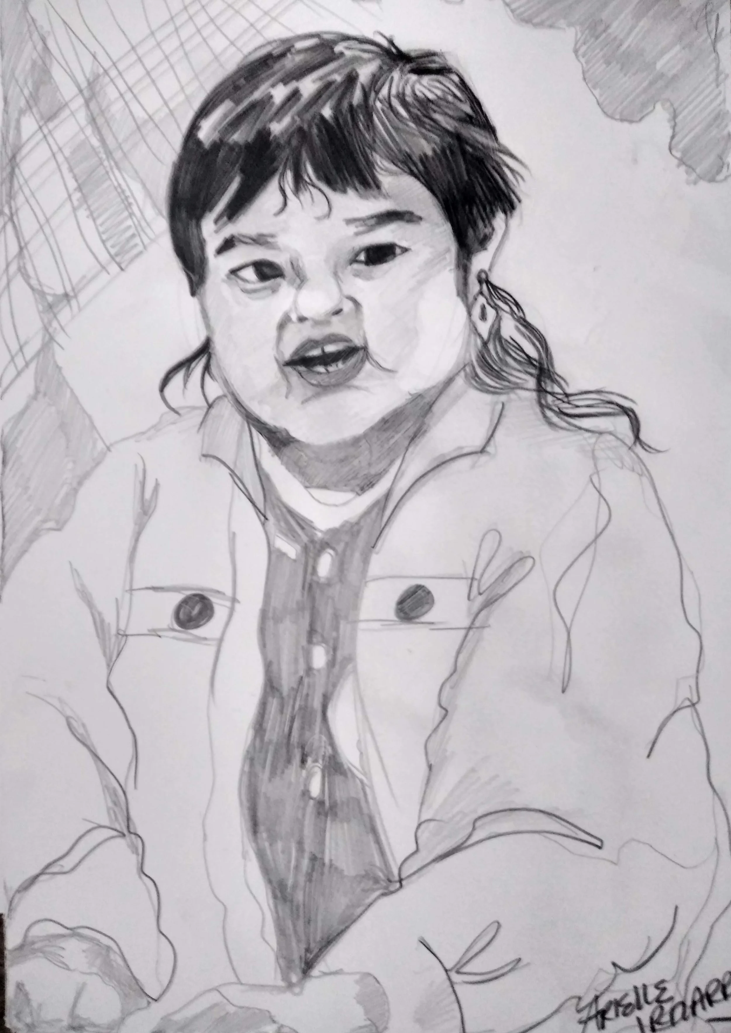 "Candid" (2021). Graphite on paper. 