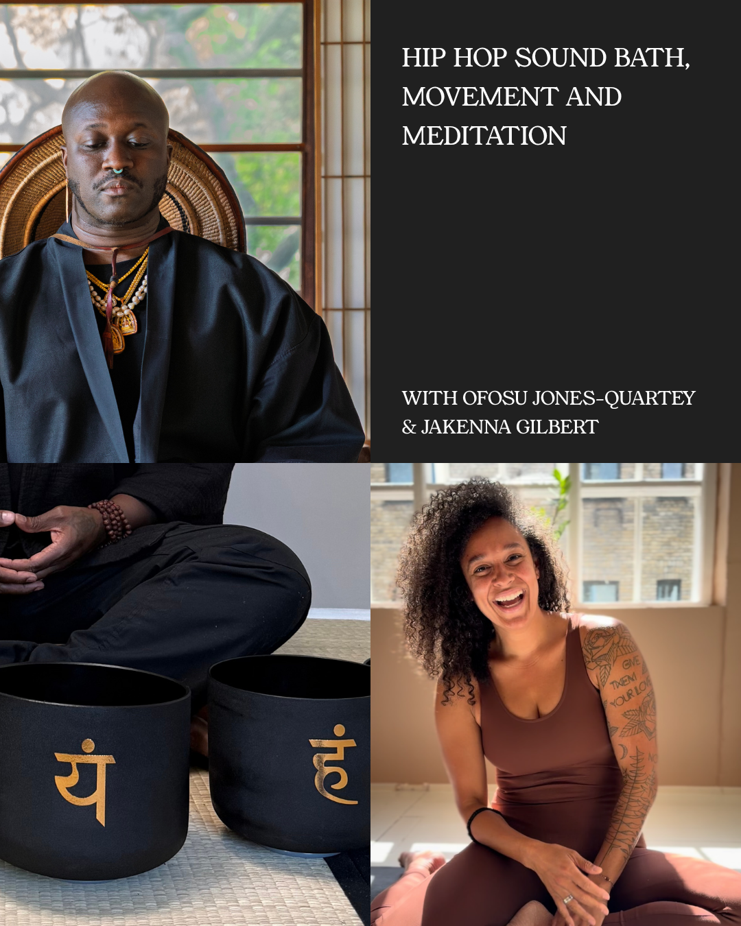 JaKenna Gilbert and Ofosu Jones-Quartey Hip Hop Sound Bath Meditation and Movement Copenhagen Denmark The Yoga Flat