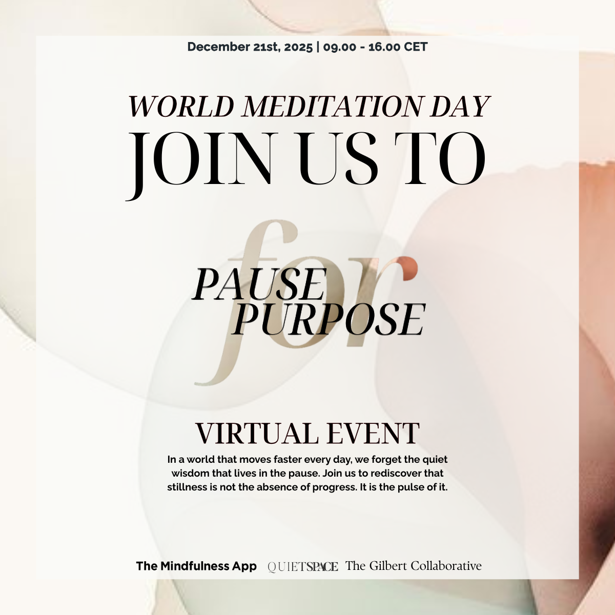 Pause for Purpose 2025 Virtual Event World Meditation Day