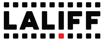 LA LIFE logo with black and red text and a dotted border