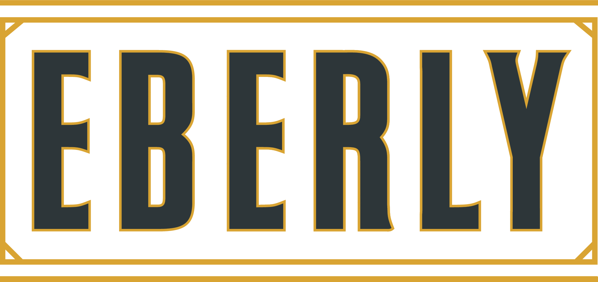 Vintage-style sign with the word 'FREEDOM' in bold black letters outlined in gold, framed with gold and black horizontal stripes at the top, bottom, and corners.