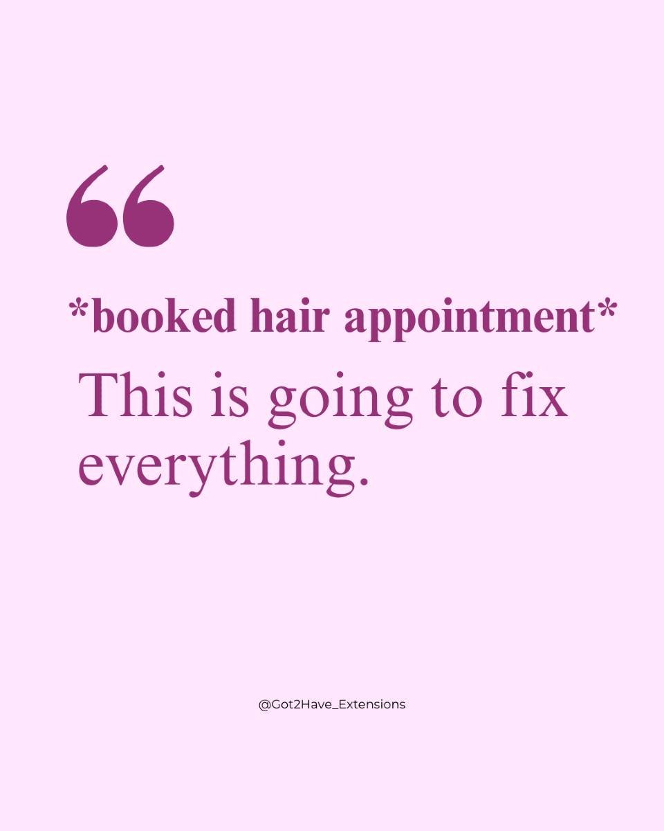 Booking a hair appointment and suddenly everything feels... manageable 😌 Sometimes all you need is a little self-care to hit reset.

#hamiltonhairstylist #got2haveextensions #selfcare #hairextensionspecialist #hairextensions #hairconfidence