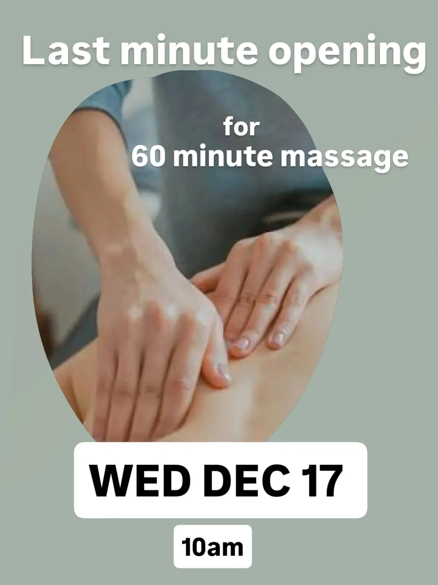 Lindsay has an open appointment for a 60 minute massage tomorrow at 10am! 
First come first serve 
DM here or 
book online 
https://woodstockchiropracticandhealth.janeapp.com/#/staff_member/6/treatment/11