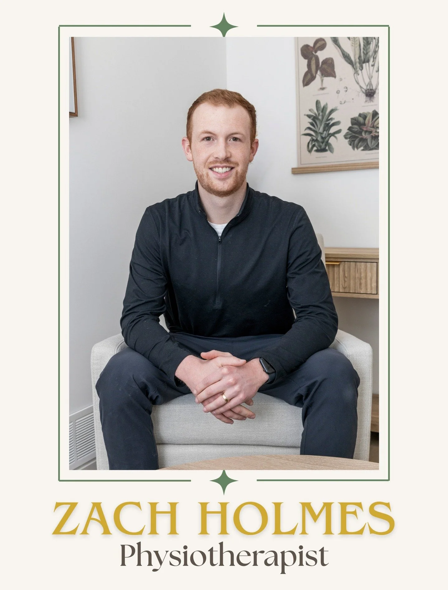 *Physiotherapy now added!* 
We are very excited to introduce you to Zach Holmes, our physiotherapist joining us this month! 

Zach holds advanced certificates in orthopedics, concussion rehab and dry needling. He treats everything from everyday aches