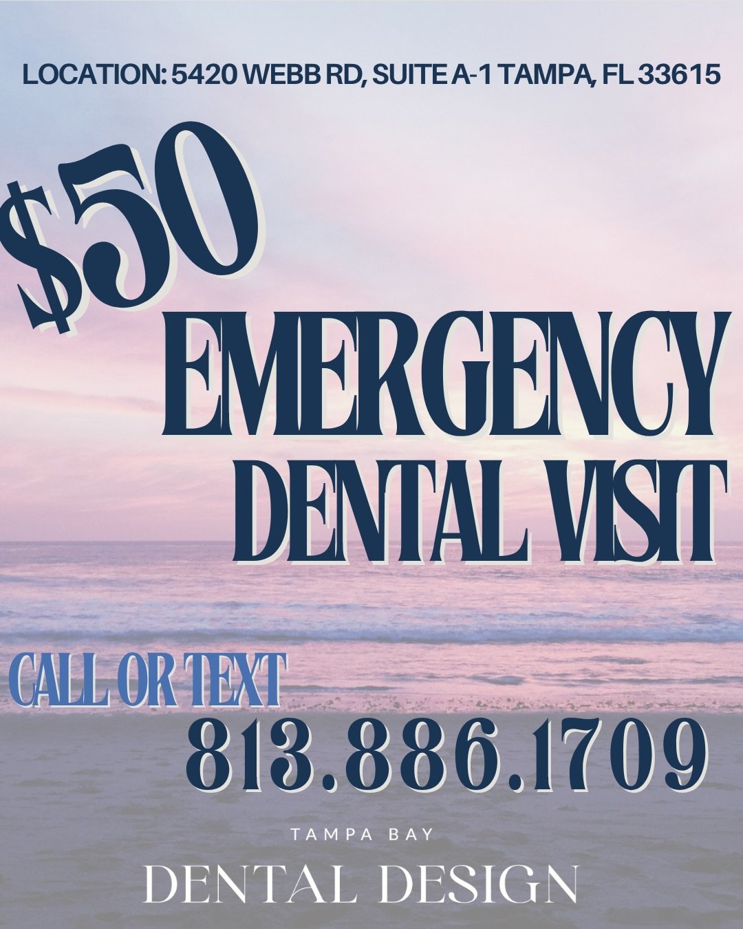 In pain and need something looked at&hellip;.urgently!? 

WE GOT YOU! 

$50 covers your patient in take, necessary X-rays, exam and consultation.  Need antibiotics? Let us check it out! In a lot of dental pain? Let&rsquo;s find the right solution! 

