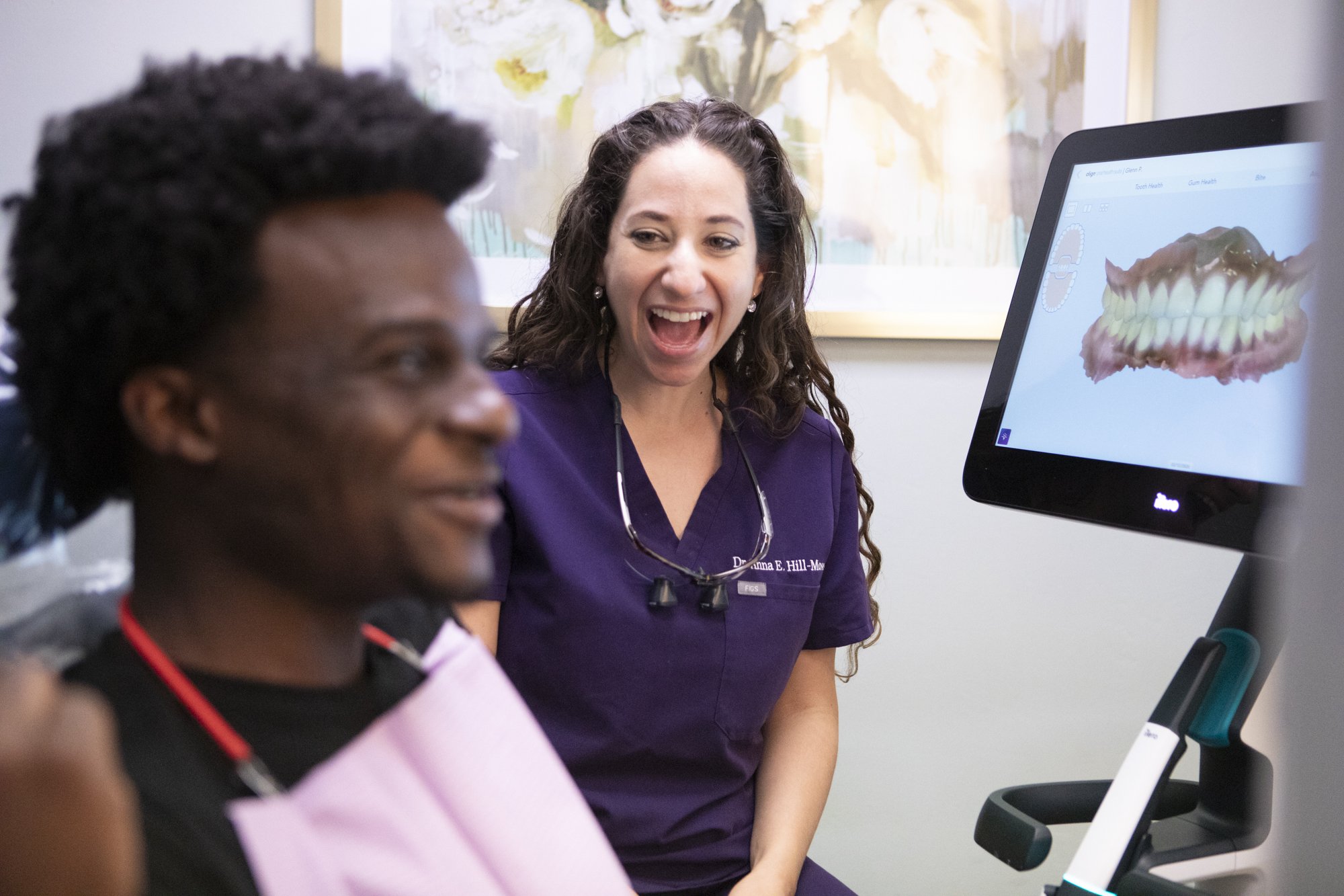 patient getting invisalign; orthodontics in tampa