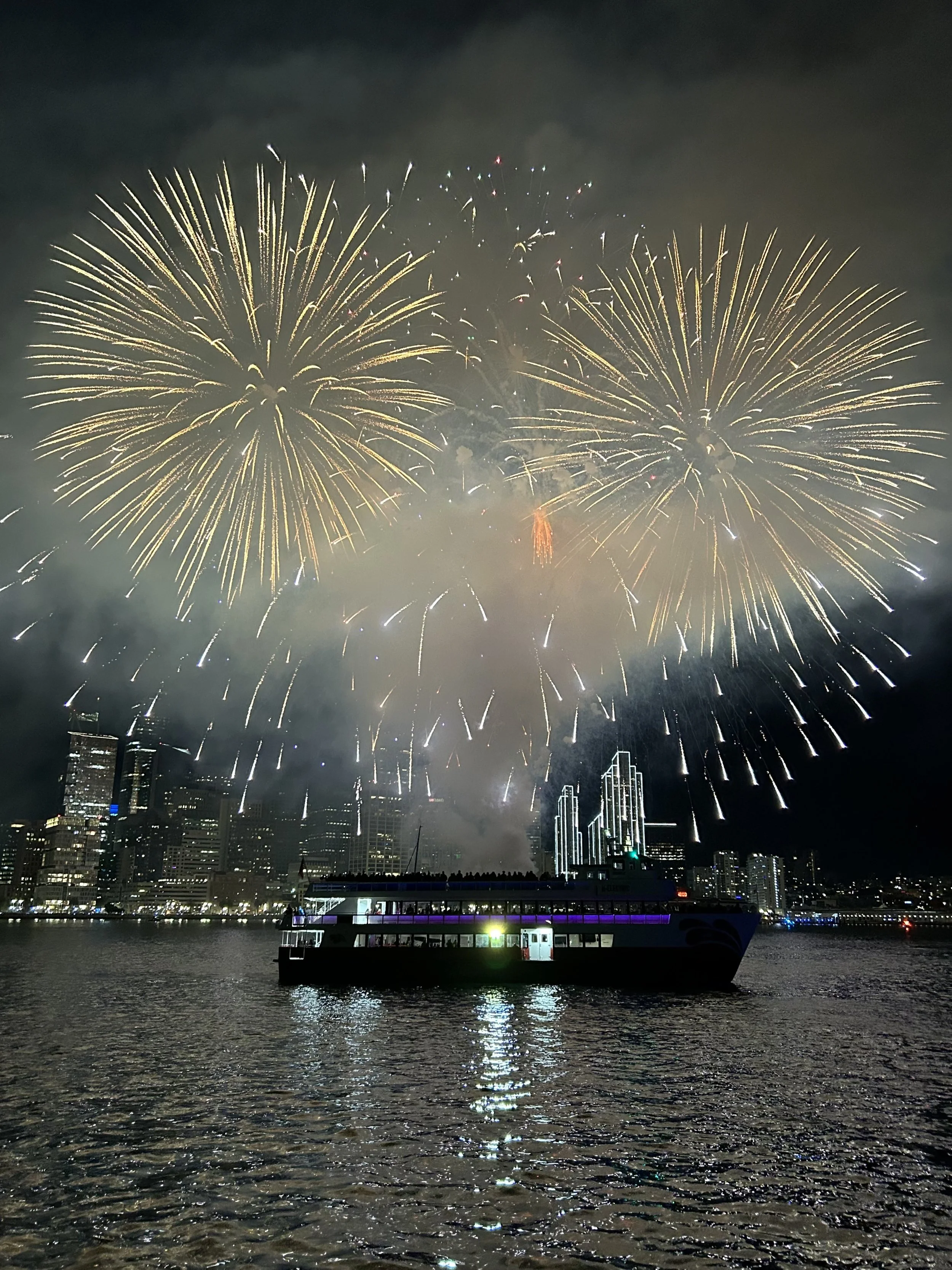 Colorful fireworks over San Francisco at New Year's, symbolizing reflection, renewal, and intentional planning for the upcoming year