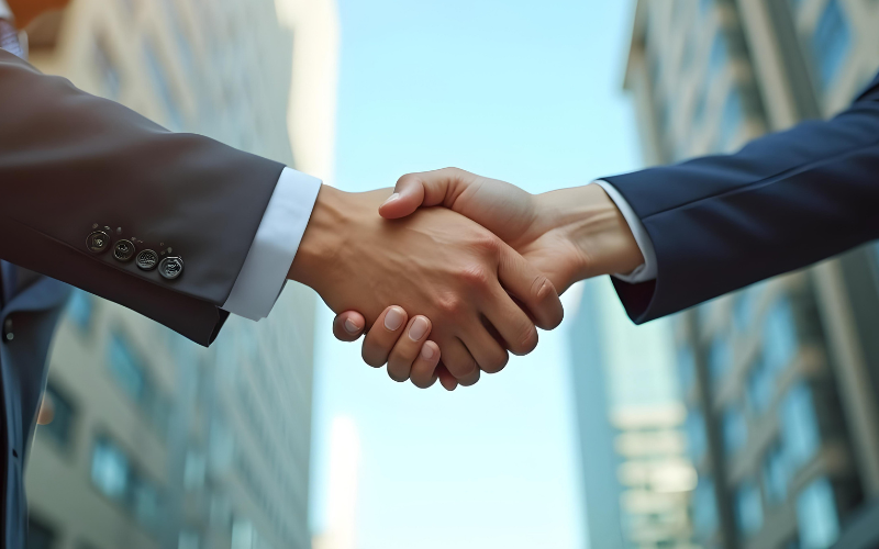 Two professionals meeting for an interview