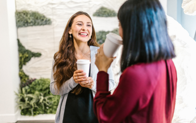 Women building professional relationships through conversation