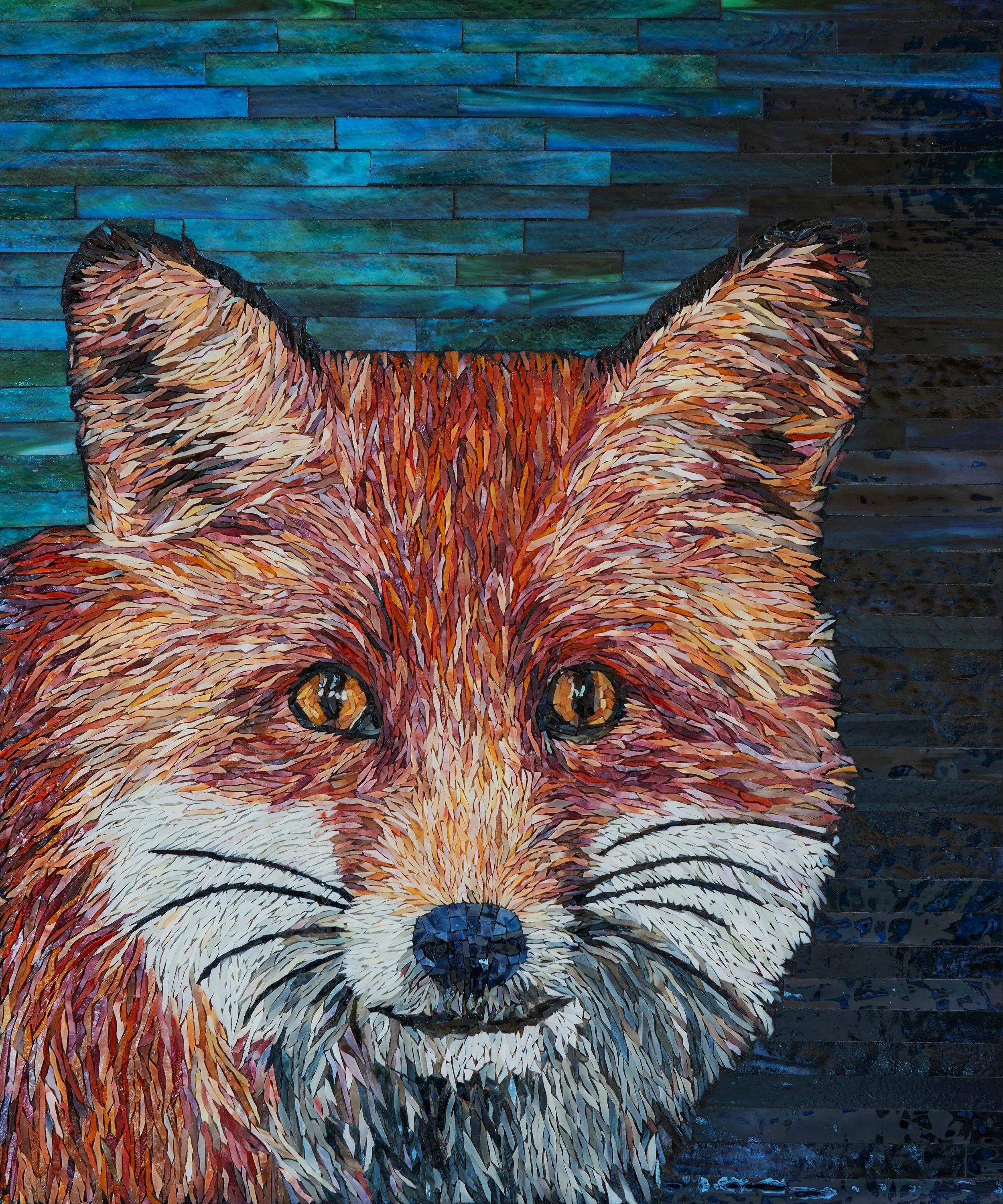 Gazing Fox - Stained Glass Mosaic
