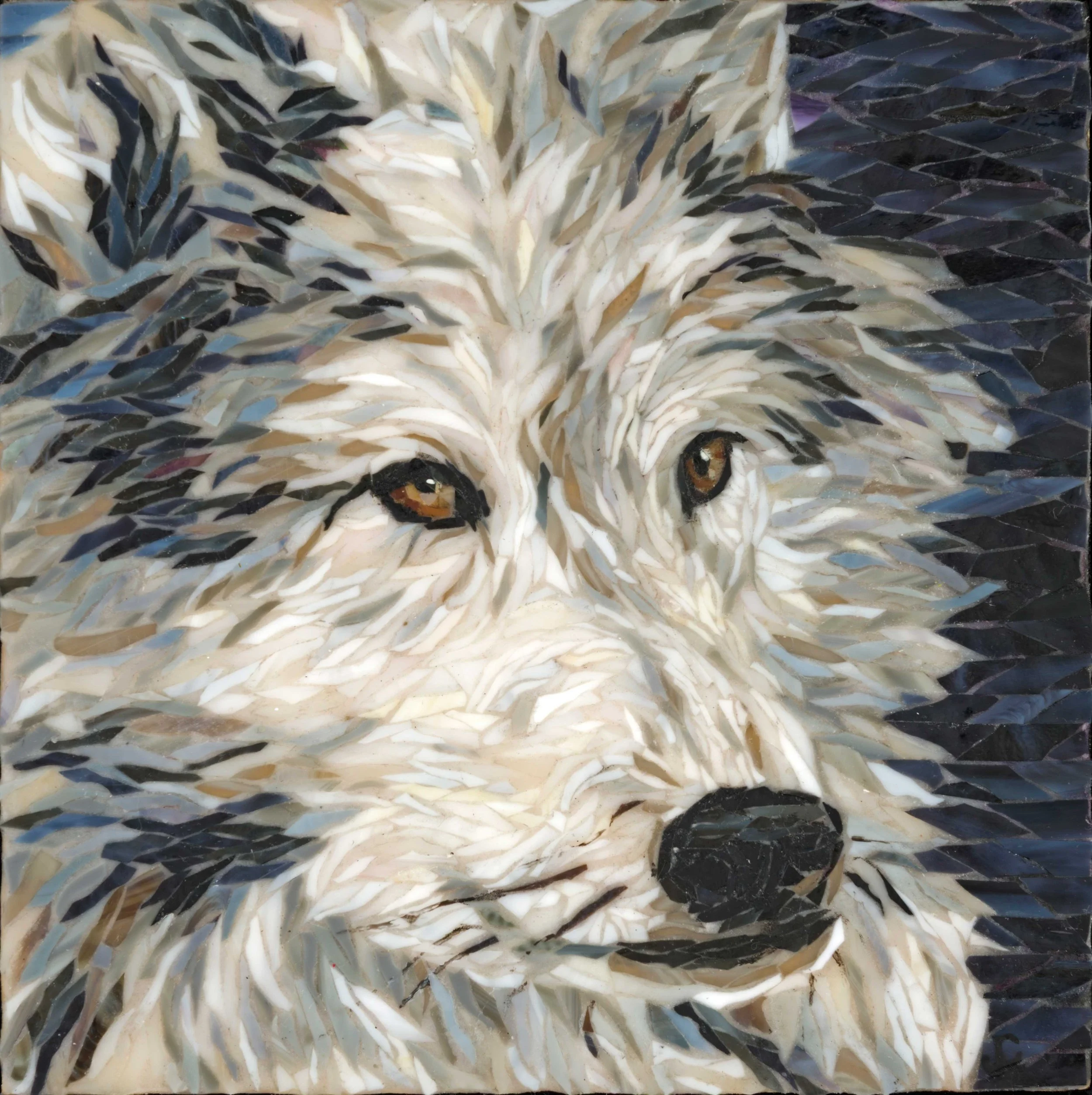 Wolf -Stained Glass Mosaic