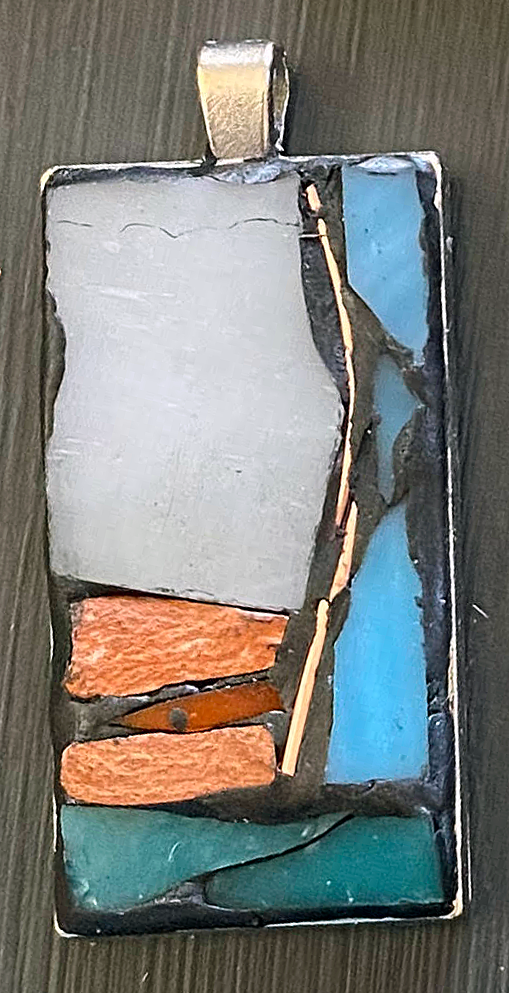 Beneath the Surface - Mixed Media Mosaic Pendant