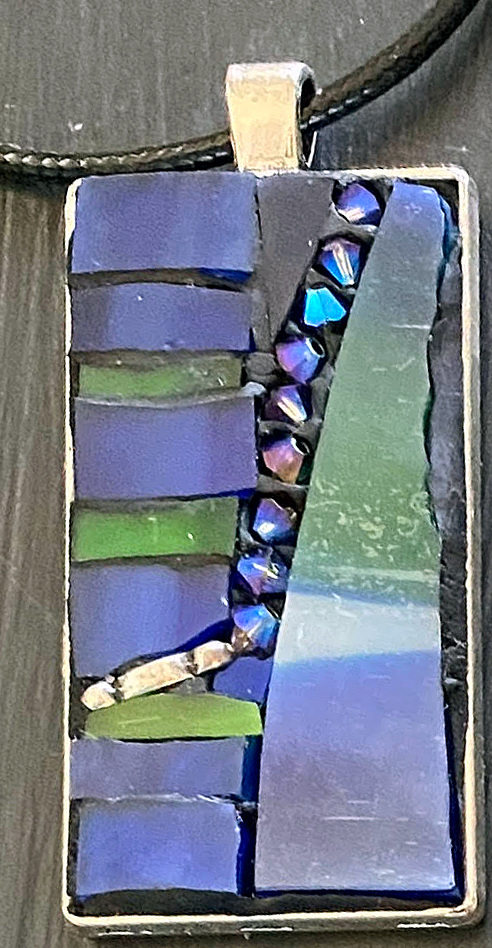 Deep Within - Glass & Crystal Mosaic Pendant