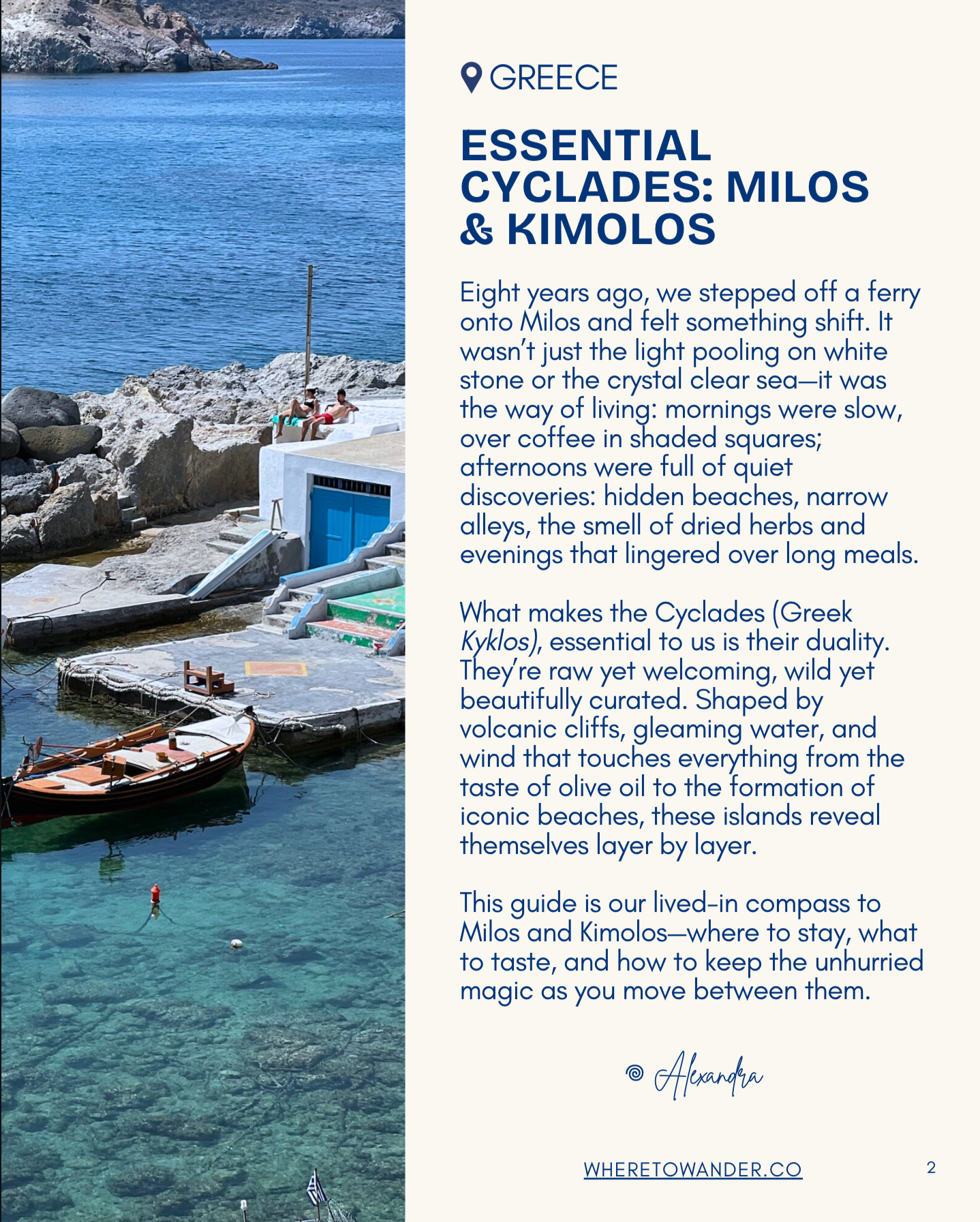 Milos Cyclades Greece Where to Stay