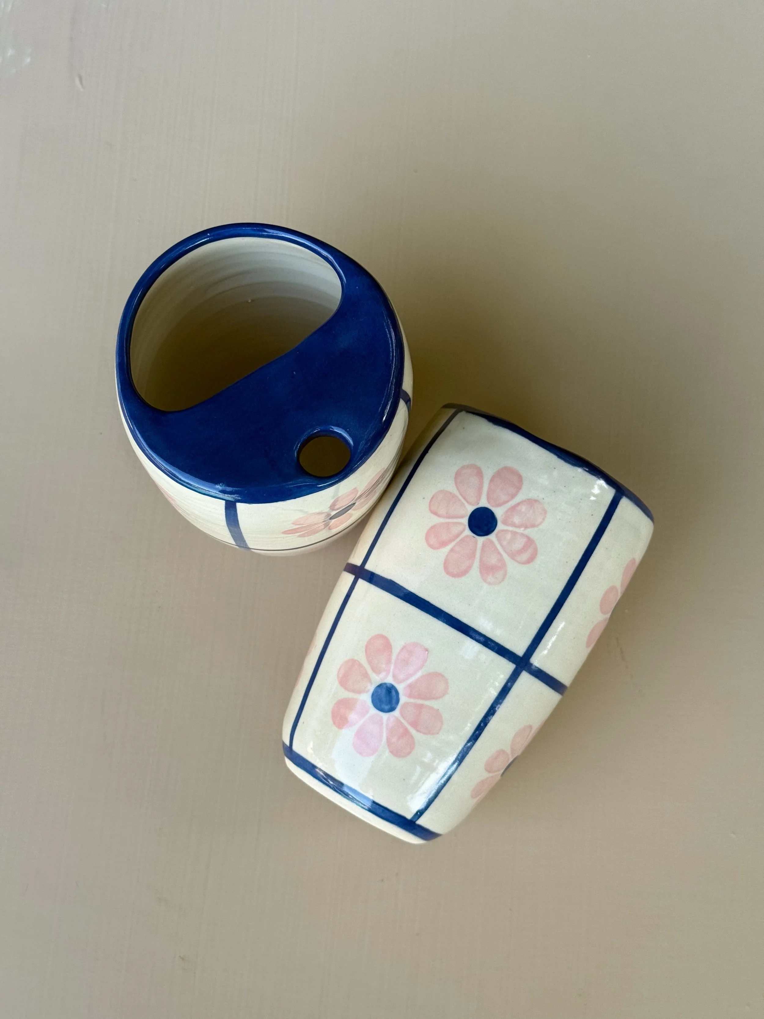 The Blush & Blue Floral Travel Mug