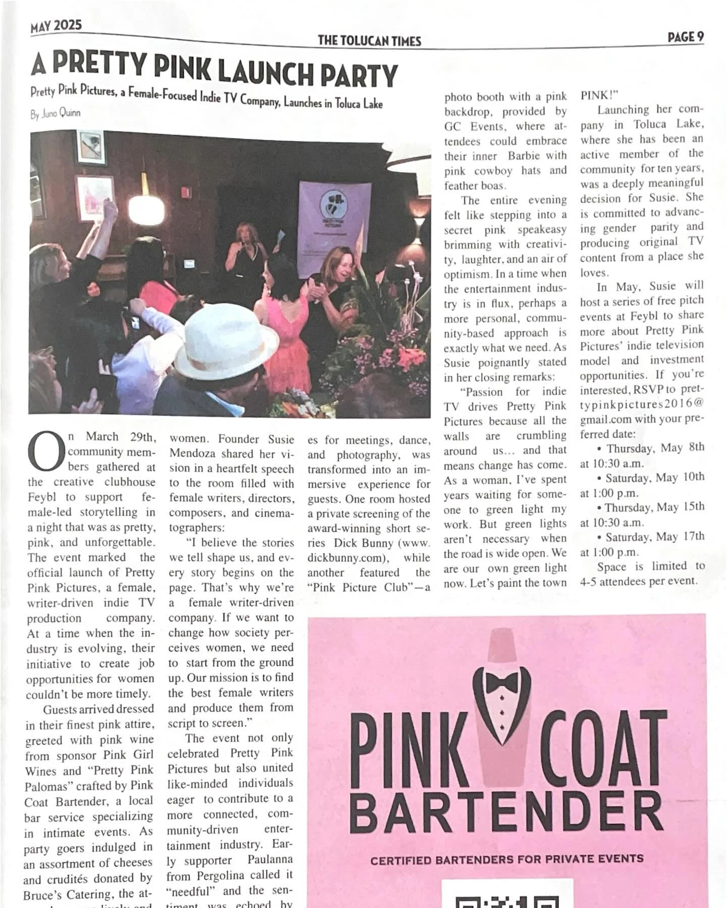 Stop the presses&mdash;Pretty Pink Pictures has officially arrived!
Huge thanks to @thetolucantimesla for featuring our unforgettable launch party in their May issue out now. We&rsquo;re still glowing!
So&hellip; what&rsquo;s next?
We&rsquo;re hostin