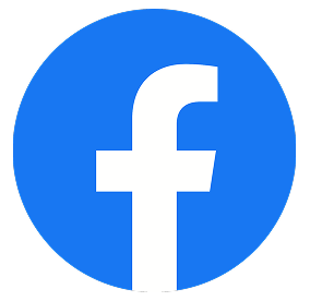 Facebook logo, blue circle with white lowercase 'f'