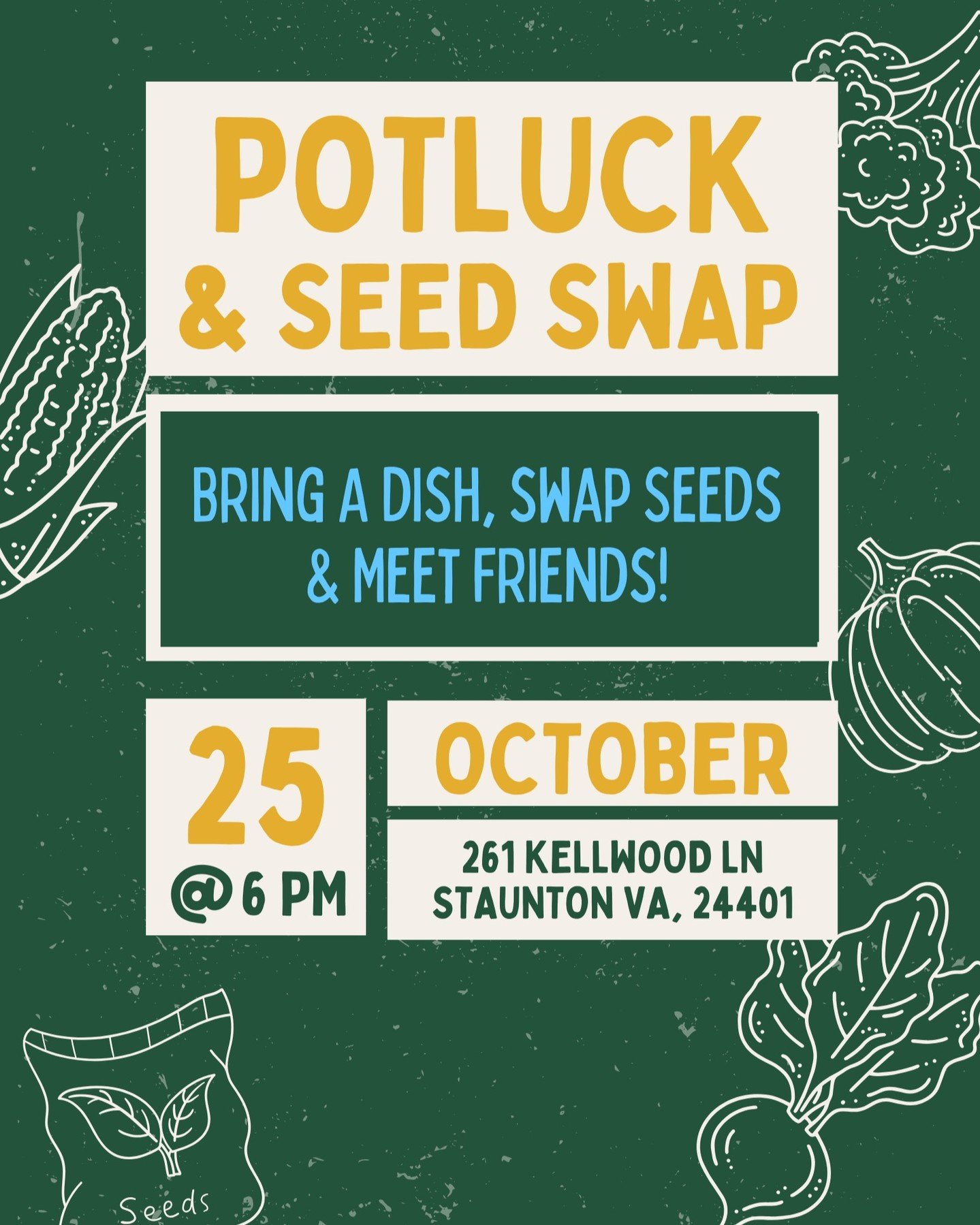 as we gear up for Weekend 3 of our Fall PDC, we're also looking forward to our Potluck and See Swap!

Alumni and Friends! Hope to see you there!

Bring a favorite dish, Seeds for swapping, and stories for sharing about current or future projects. We 
