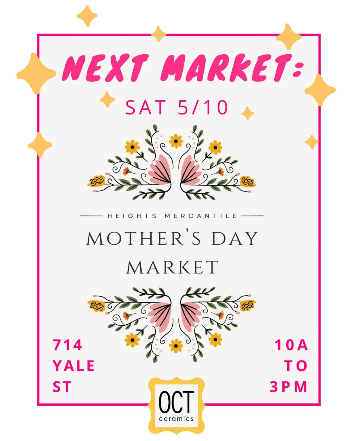 Mother&rsquo;s Day weekend is coming up, and I will be at @heightsmercantile on Saturday with many talented vendors selling beautiful things for your mom/partner/sister/daughter/aunt/etc. or just a treat for yourself! @heightsmercantilemarkets