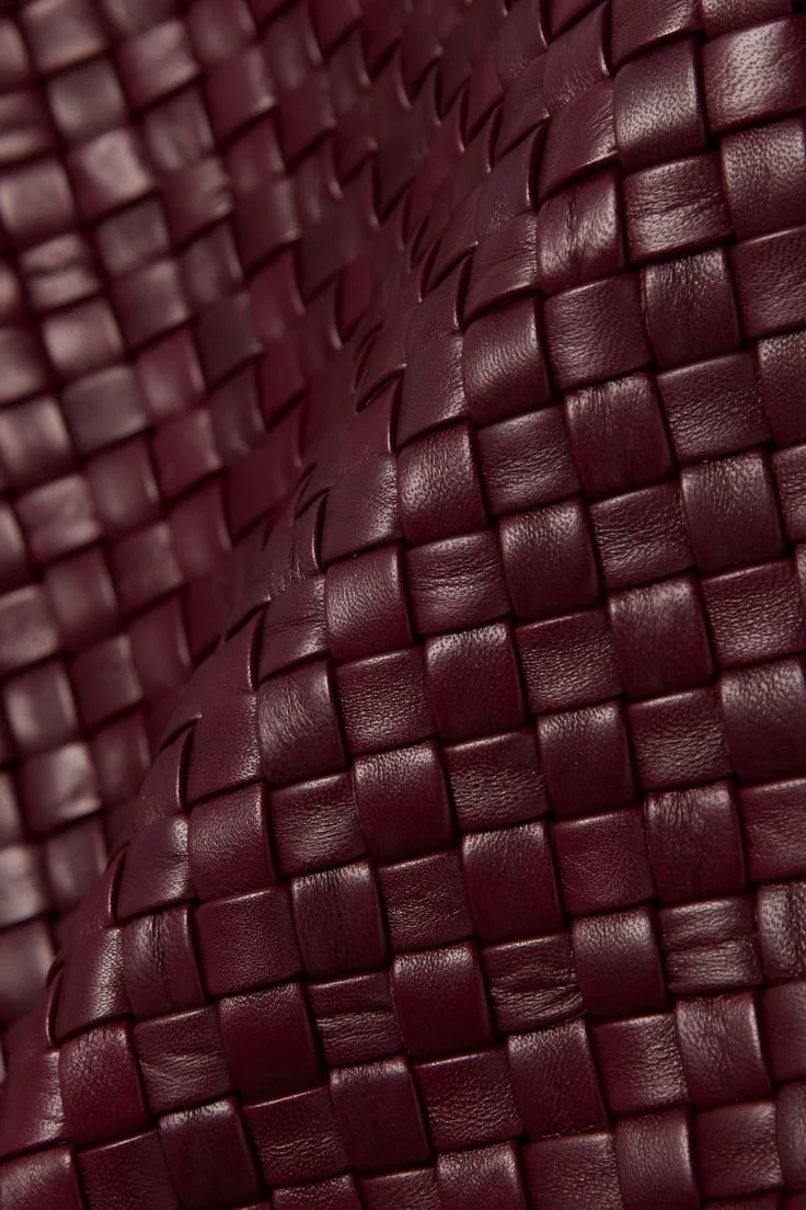 Bottega Veneta Intrecciato Leather Skirt - Red.jpg